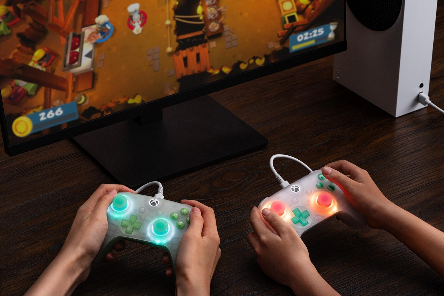 8Bitdo Ultimate Mini Wired Controller for Xbox with RGB Lighting Fire Ring, Hall Effect Joysticks and Triggers, for Xbox Series X|S, Xbox One, Windows 10/11 - Officially Licensed (Translucent Green) image number 5