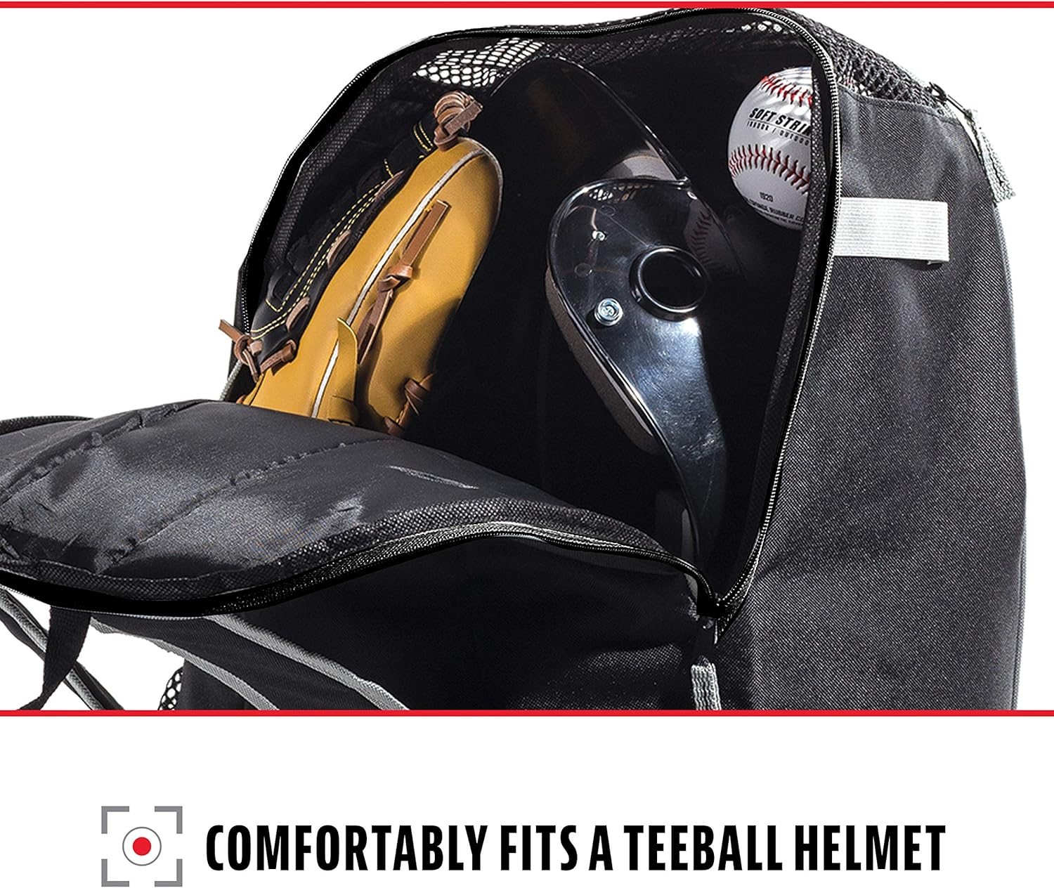 Franklin Sports Kids MLB Baseball Batpack Bag - Youth Baseball, Softball + Teeball Backpack - Sports Equipment Bag for Kids + Toddlers - Holds (2) Teeball + Baseball Bats + Includes Fence Hook - Black/Gray/White image number 1