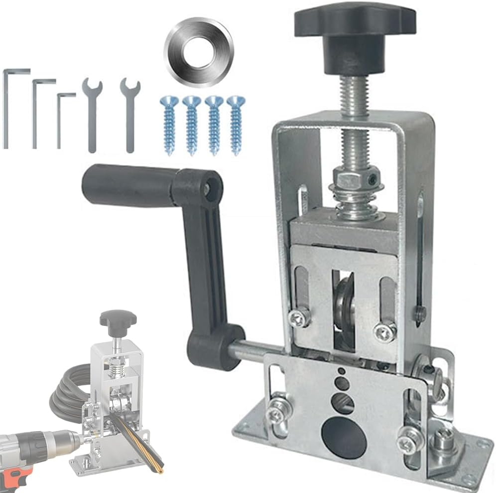 HHWRT Manual Wire Stripper Machine, Scrapping Copper Wire Peeler Machine, Wire Stripping Tool, Portable Frame Wire Peeler Kit, Drill Powered Hand Crank Wire Stripper Tool image number 4