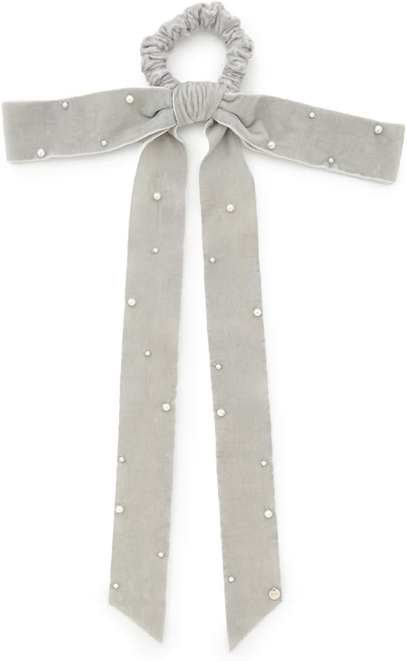 Snidel SWGG244675GRYF Pearl Velour Ribbon Scrunchie, Gray, F