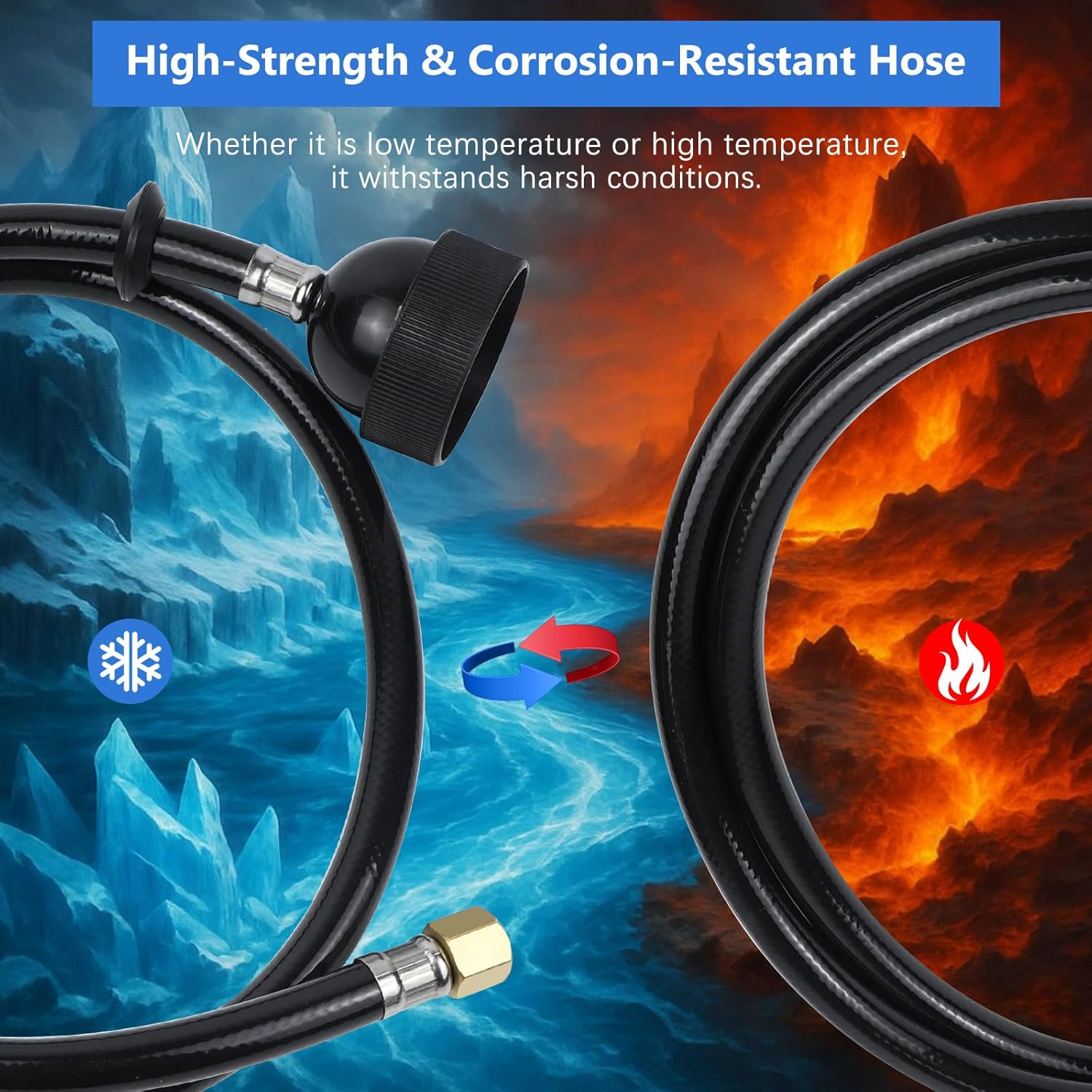 ZKDAUSDO 2 Pack UPC Certified Salon Shampoo Bowl Sprayer Head Hose Kit - 1/4" Thread to Attach Shampoo Bowl Faucet for Barber Shop Spa, Black Rubber Salon Sink Shampoo Bowl Hose Replacement Part image number 5