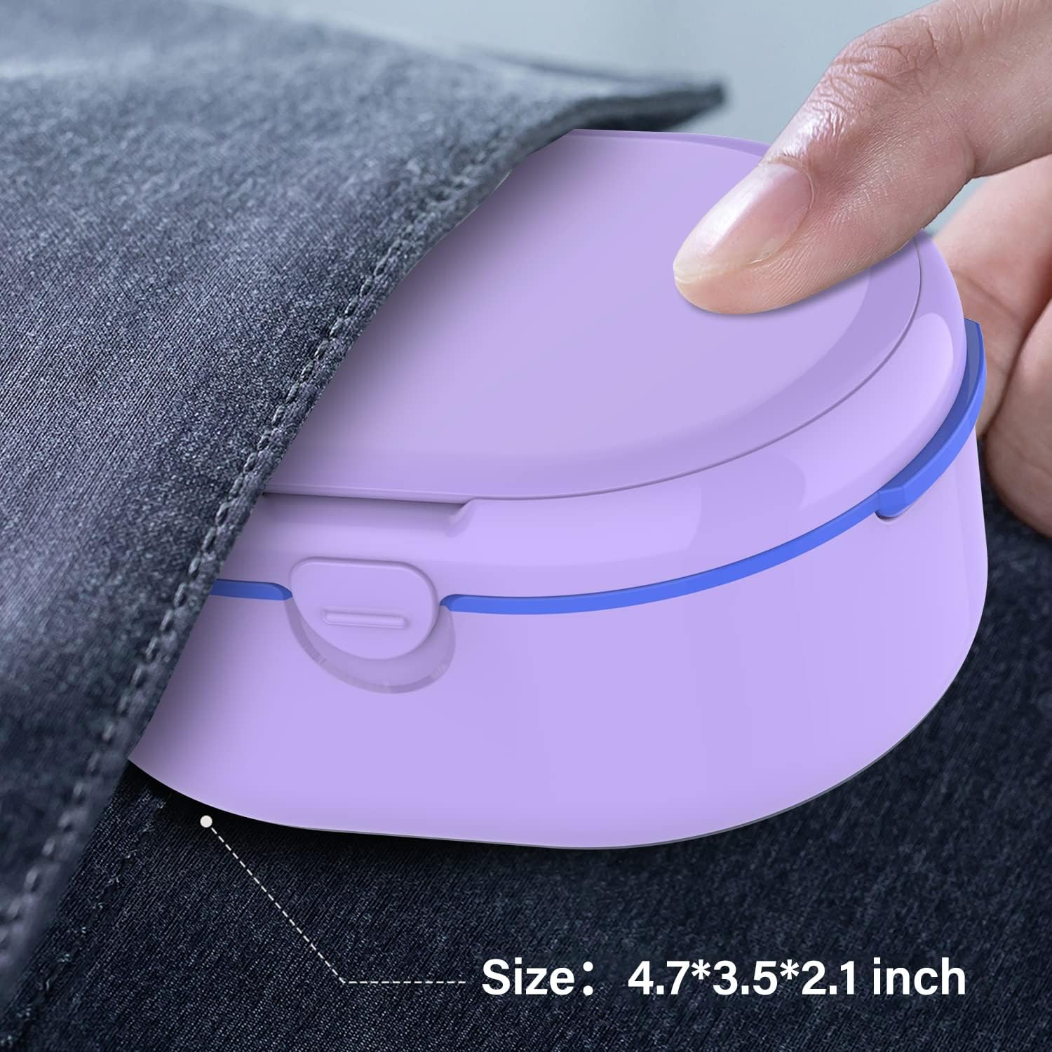 Large Denture Bath Case Cup Box Holder Storage Soak Container， Retainer Case,Mirror Orthodontics Mouth Guard Case,Suitable for Dentures, Partial Dentures, Chews and Removal Tool with Braces（Purple）&hellip; image number 2