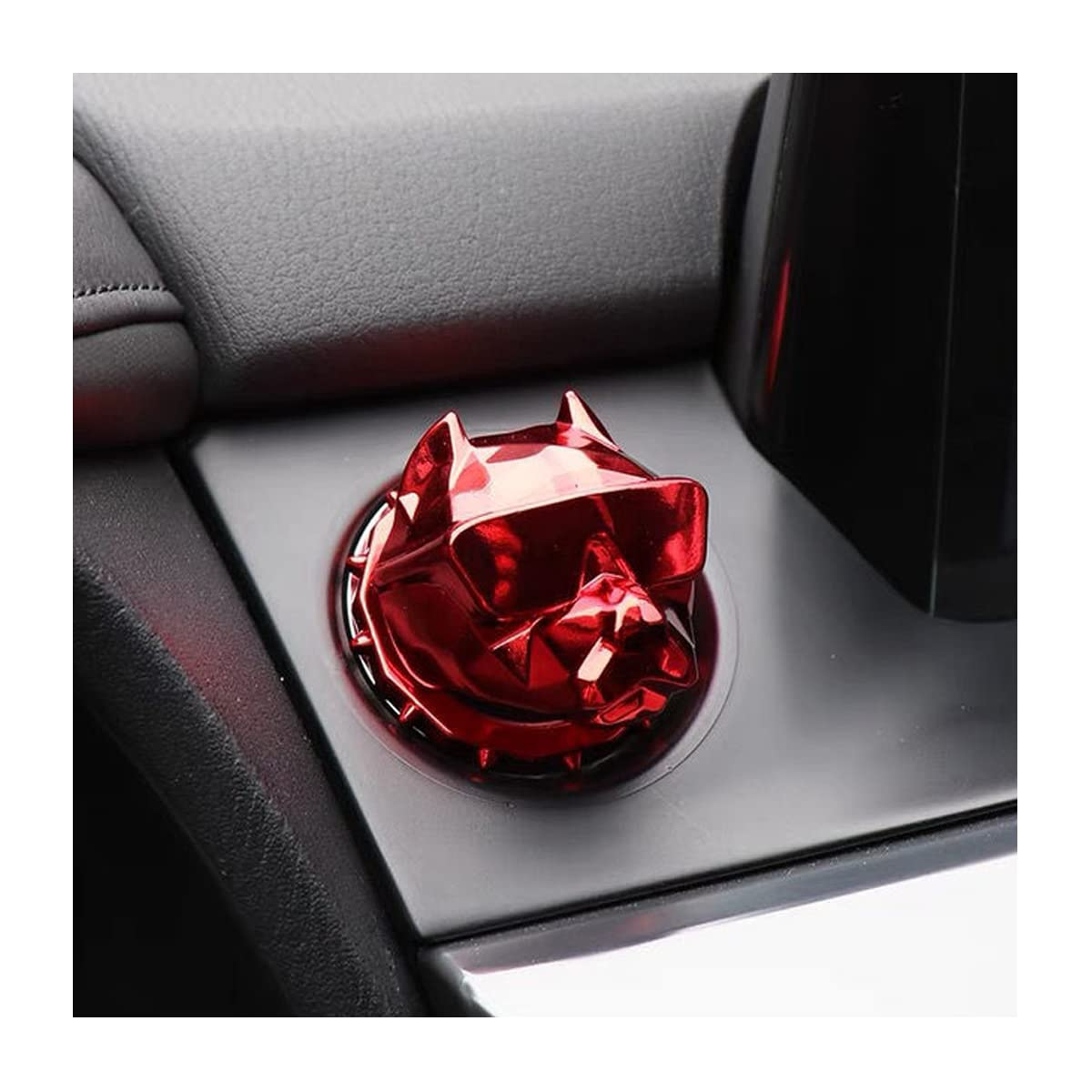 Zipelo Car Push to Start Button Cover, Vehicle Interior Engine Ignition Switch Protection Button Cover Sticker, Bully Dog Car One Button Start Stop Decorative Cover Universal for Car SUV Truck(Black)