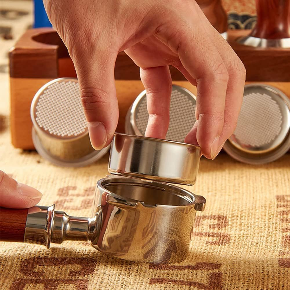 2 PCS Espresso Filter Baskets, High Precision Extraction Portafilter Basket, Double Cup Non Pressurized Porous Filter for Coffee Machine, Universal Espresso Powder Bowl (58Mm) image number 2