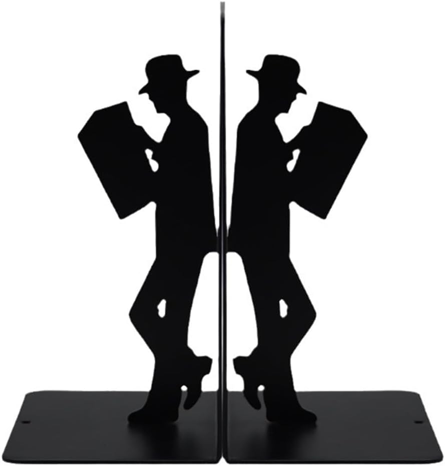 2 Pcs Book Holder, T-Shaped Structure Book Stand,Metal Bookends,Book Stopper,European Bookends,For Homes Offices Schools and Libraries Ect,With Rounded Corner Design Space Saving image number 2