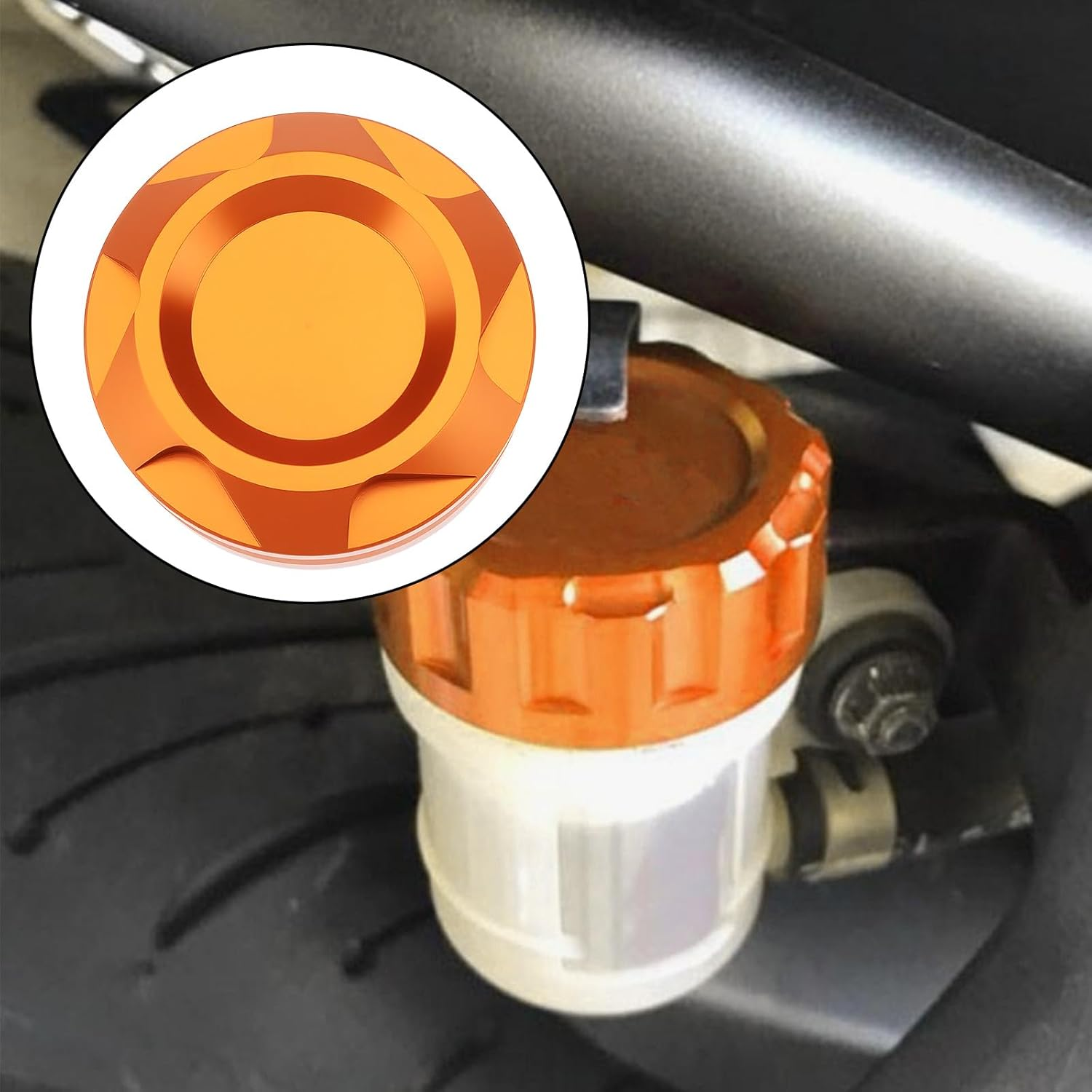 Motorcycle Rear Brake Fluid Cover CNC Aluminum Alloy Compatible with KTM Duke 125 200 390 image number 6