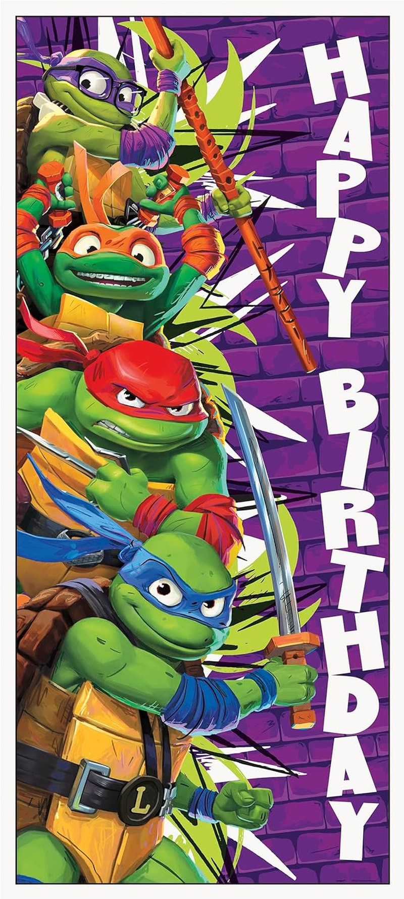 Teenage Mutant Ninja Turtles Birthday Door Poster - 27" X 60", 1 Count | Eye-Catching Party Decoration for Kid'S Parties image number 5