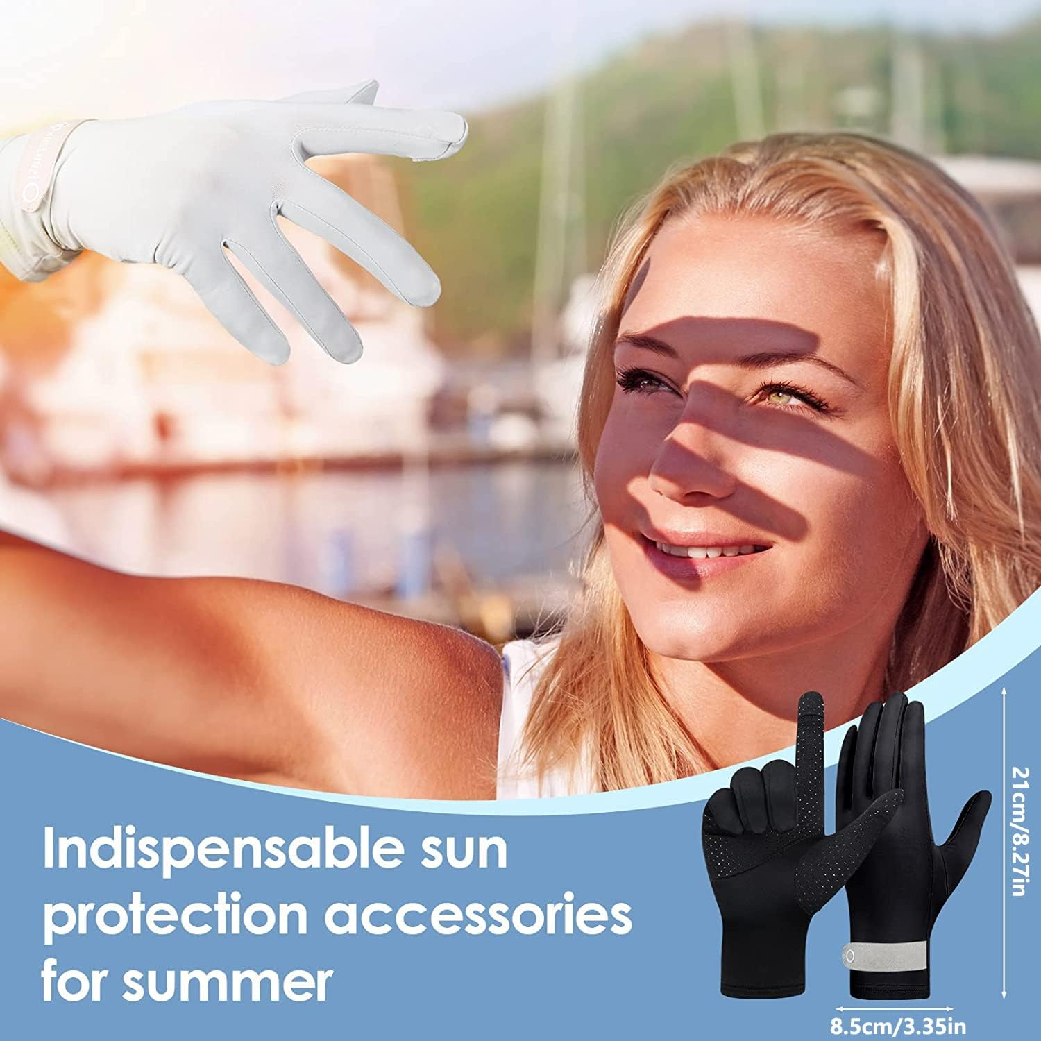 UV Protection Driving Gloves for Women - UPF 50+ Sun Protection with 2 Fingers Flip, Mesh Cooling, Breathable, Touchscreen, Quick Dry - Summer Hand Gloves image number 2