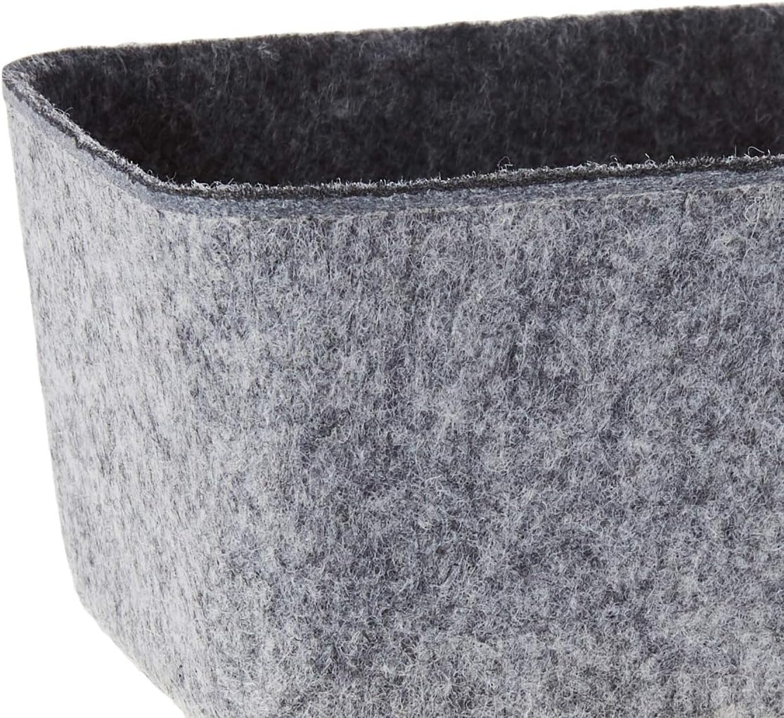 Three by Three Seattle Felt&middot;Like&middot;It! 6X4X2.5 Inch Felt Storage Bin for Office, Craft Room, Classroom, Living Room, Bedroom Storage (Charcoal) image number 5