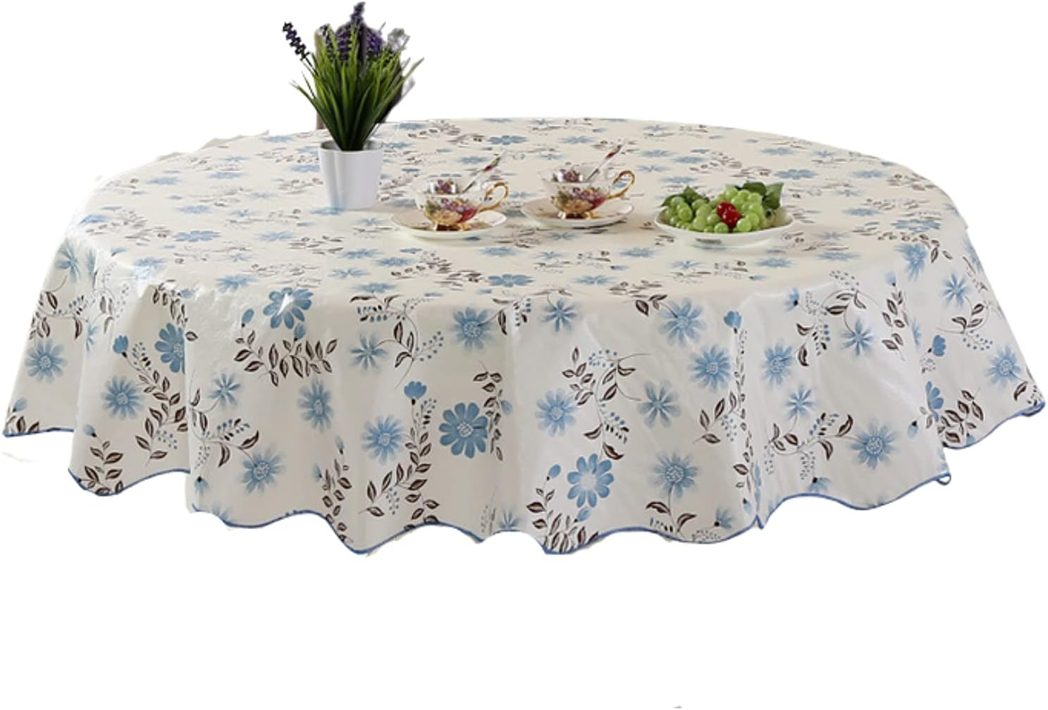 XUNQUCOM 150CM round Hotel Tablecloth Pure Color Restaurant Tablecloth Polyester Fabric Tablecloth Home Dinner Table Cloth,Washable Table Cover for Bridal Shower Wedding Party (Rose)