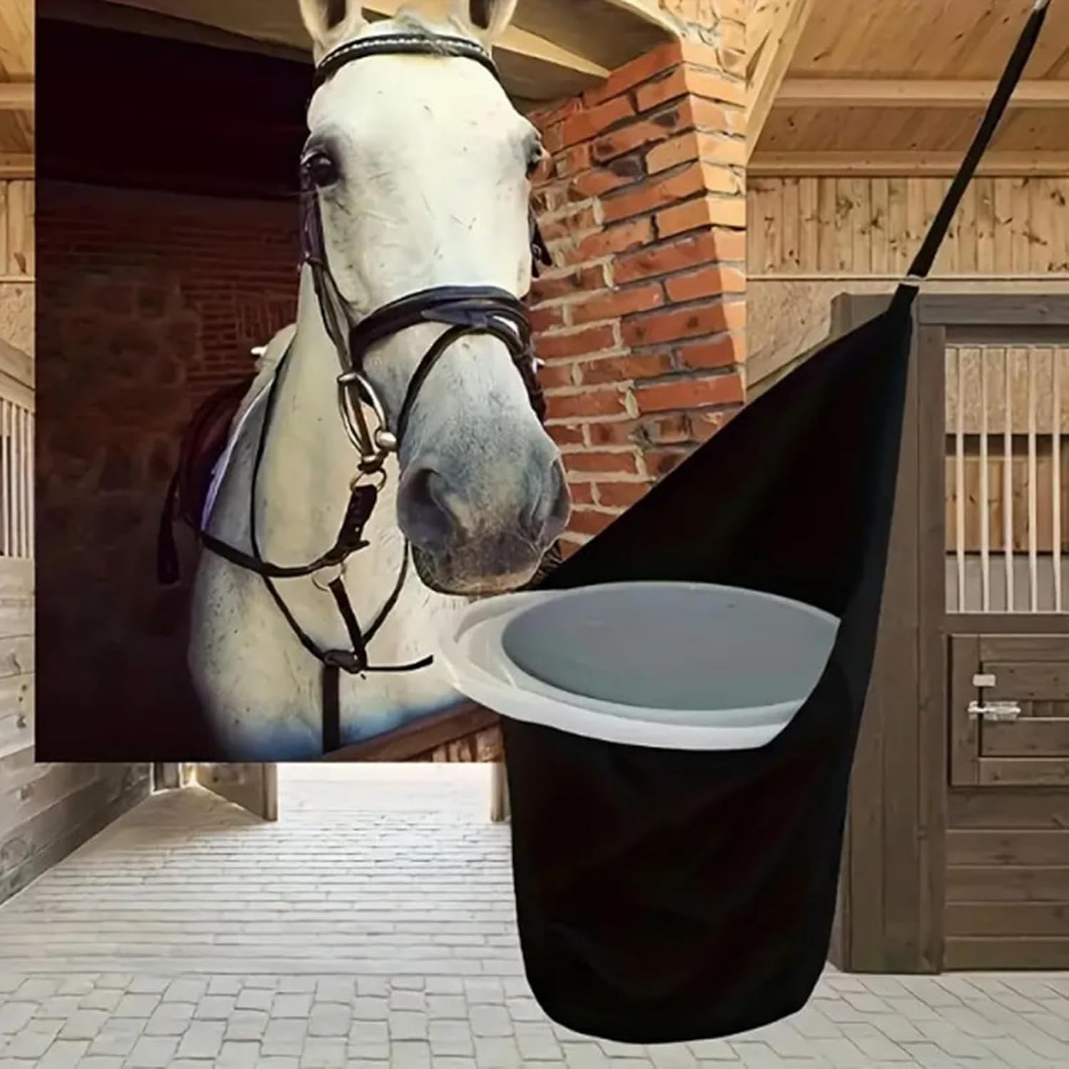 Horse Feed Trailer Hanging Bucket Bag, 1Pc Horse Feed Bag Hanging Bucket Holder, Horse Trailer Food Bag Bucket Holder Fits 5 Gallon Bucket image number 6