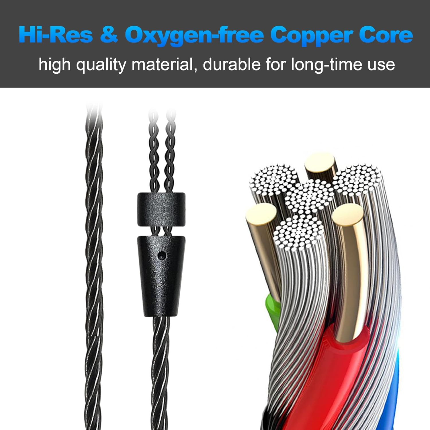 Hmusic IEM Headphones, Hifi Wired Headphones, Hi-Res Lossless DD+BA Driver In-Ear Headphones, Noise Isolating High-Res Earphones with 0.78 Mm 2-Pin Removable Cable (Without Microphone) image number 4