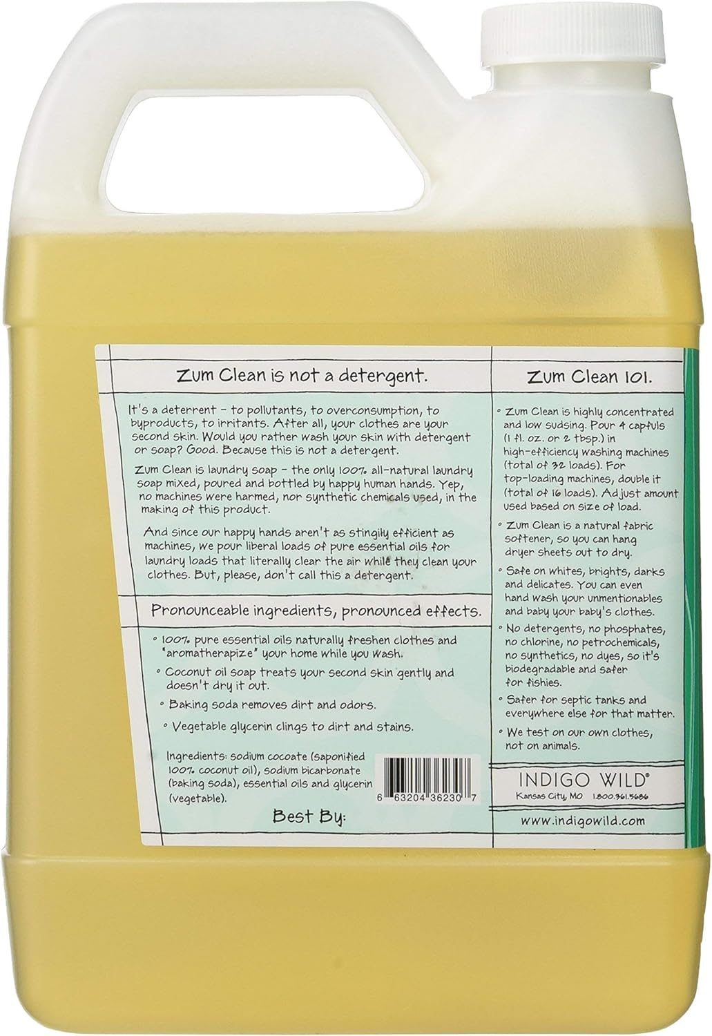Indigo Wild Zum Clean Laundry Soap, Sea Salt, 32 Fluid Ounce image number 5