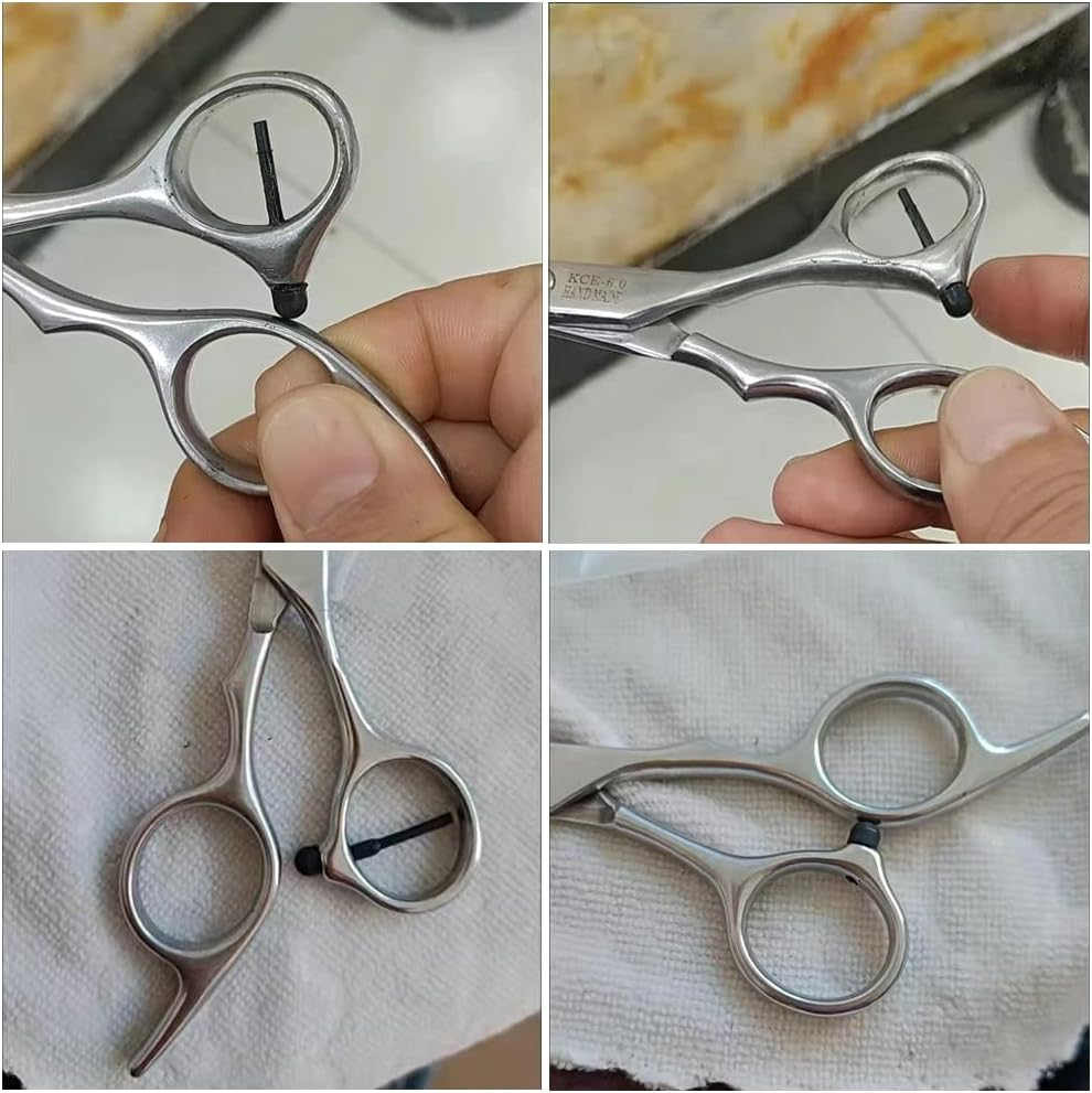 Torsor 10 Pack Hair Scissor Rubber Silencer Replacement Bumper Barber Shears Stopper Hair Cutting Clipping Cutter OD 3MM Black Muffler Stick Buffer Bumpers Silicone Grooming Parts Salon Pet Tool image number 2