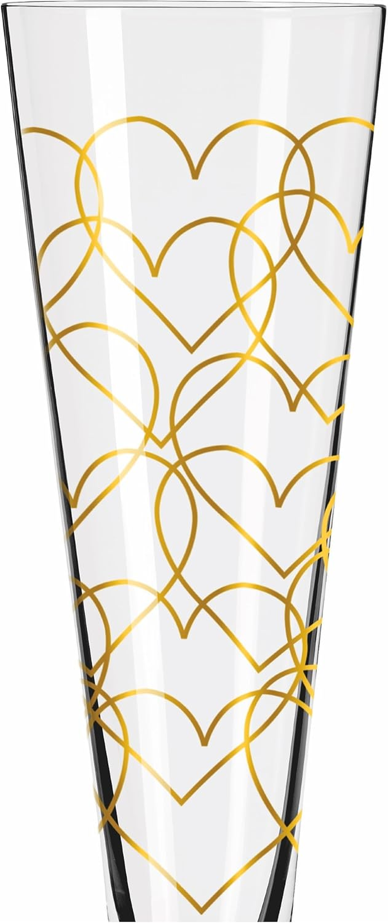 RITZENHOFF 6031006 Champagne Glass 200 Ml - Goldnacht Duett Best of 2022 Series, Pack of 2 with Real Gold - Made in Germany