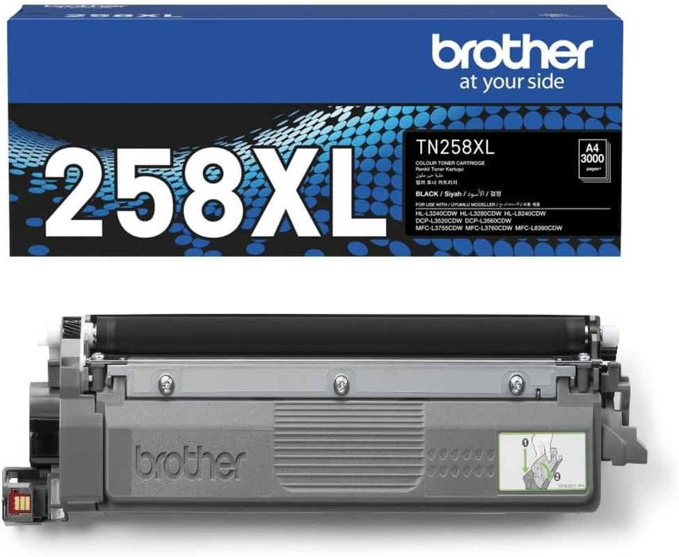 Brother Genuine TN258XLBK, High Yield Black Toner Cartridge, Page Yield up to 3000 Pages image number 6
