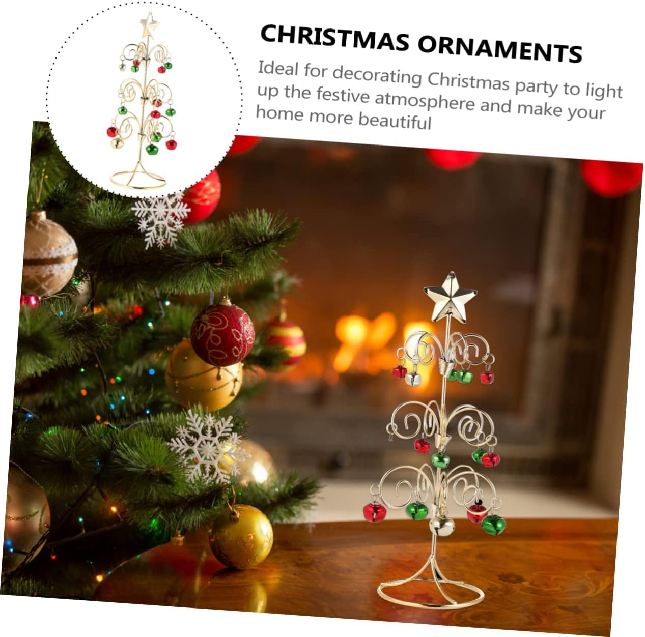 1Pc Mini Iron Art Christmas Tree Ornament Festive Decor for Parties Home Delicate Xmas Tree Design for Friends Family Vibrant Holiday Atmosphere image number 4