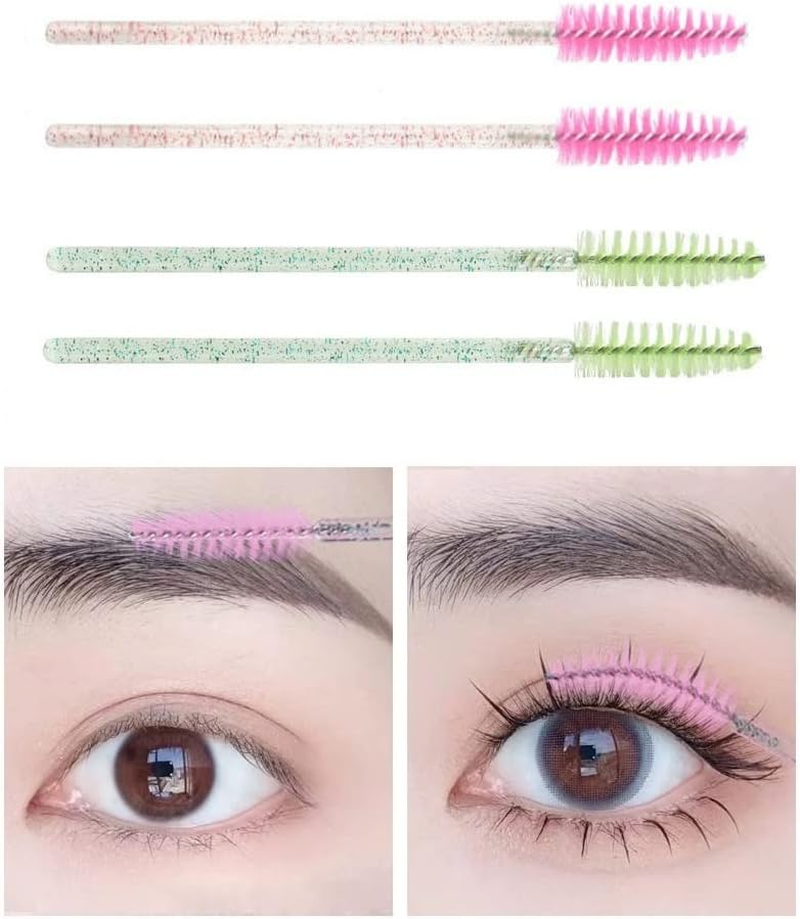 HIGHROCK 50 PCS Applicators Brushes Eyelash Brush Mascara Wands Crystal Eyelash Combs (GREEN)