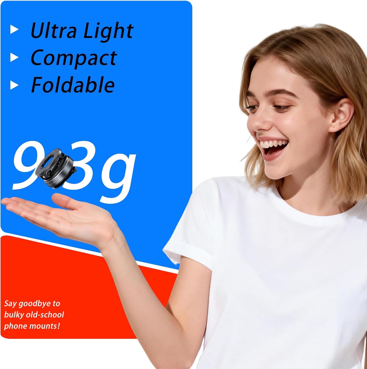 Vacuum Suction Cup Phone Holder, 360&deg; Adjustable Magnetic Phone Holder, Pocket-Sized, Foldable and Portable Car Mount, Compatible with Iphone Magsafe Series and All Phones image number 2