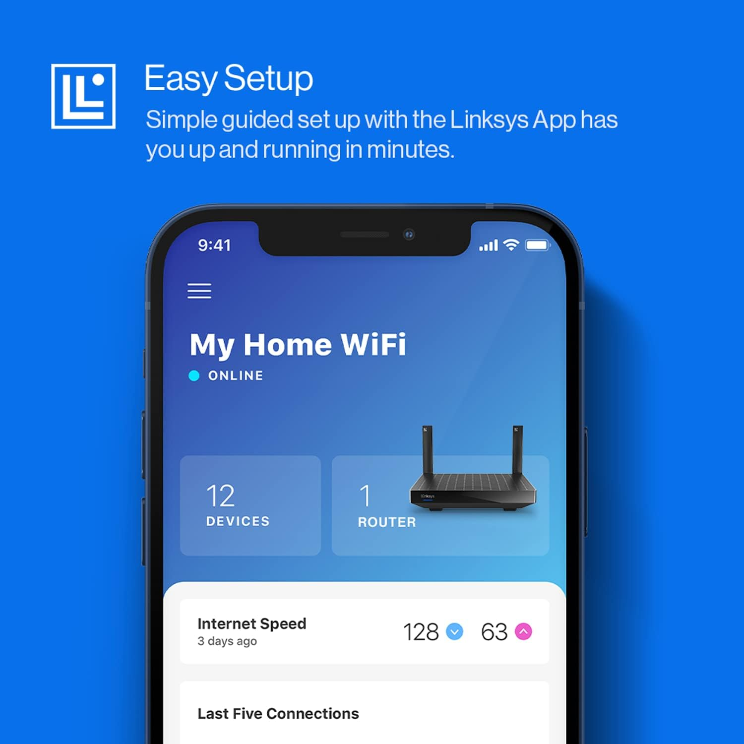 Linksys Hydra 6 Dual Band Mesh Wifi 6 Router (AX3000) - Wireless Gaming Router with up to 3.0 Gbps Speed, Supports 25+ Devices & 2,000 Sq Ft - Works with Linksys Mesh Wifi System