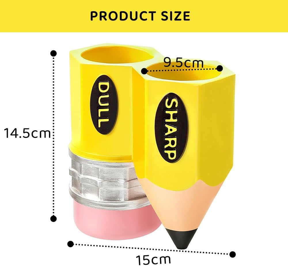 Ranqisys Pencil-Shaped Dispenser and Storage Organizer, Sharp & Dull Pencil Holder for Classroom &ndash; Creative Stationery Holder for Teachers, Students, and Office Desk Organization (Yellow) image number 6
