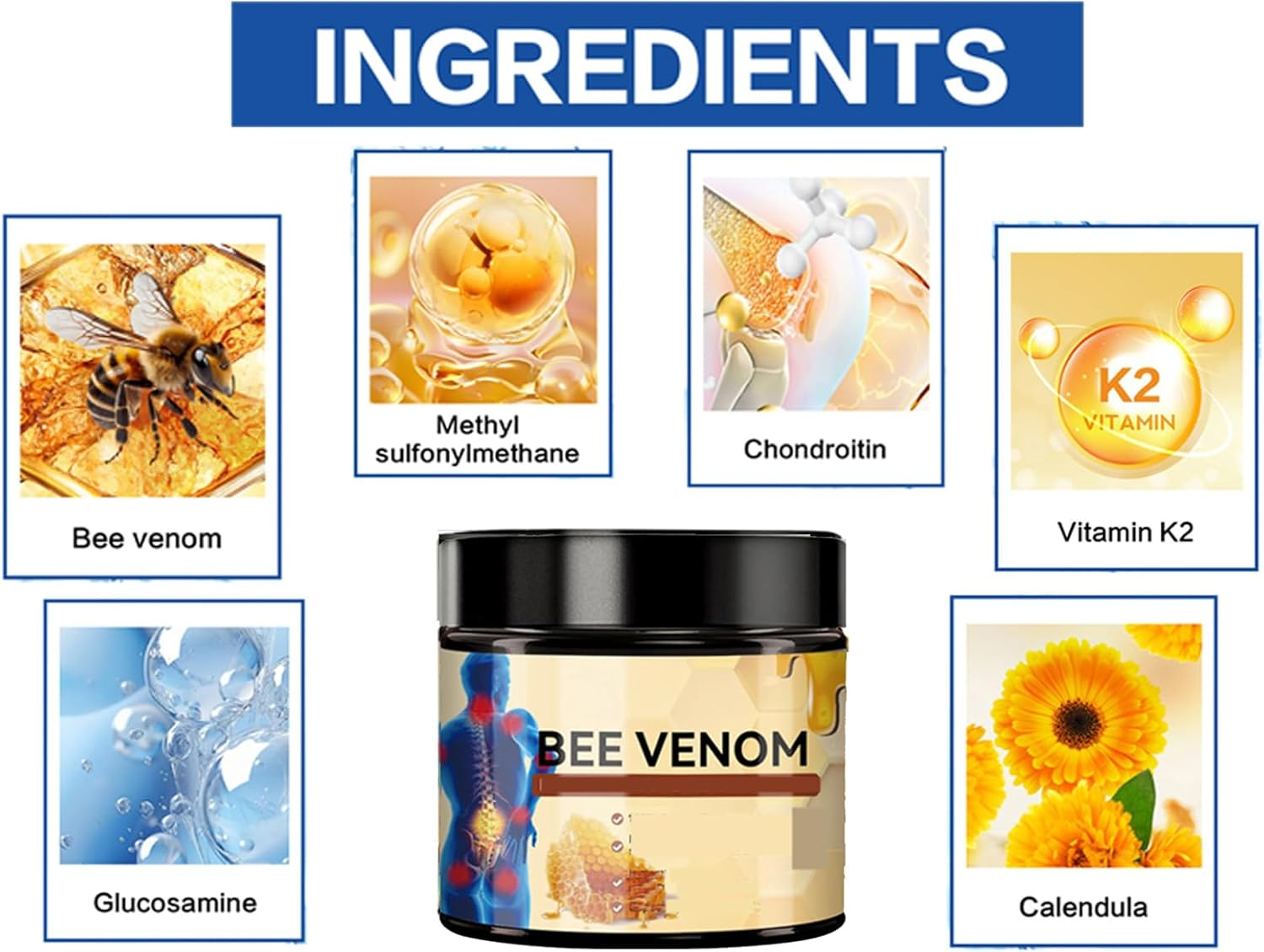 Bee Venom Cream Australia for Hands, Knee,Back, Neck (60G (Pack of 2)) image number 2