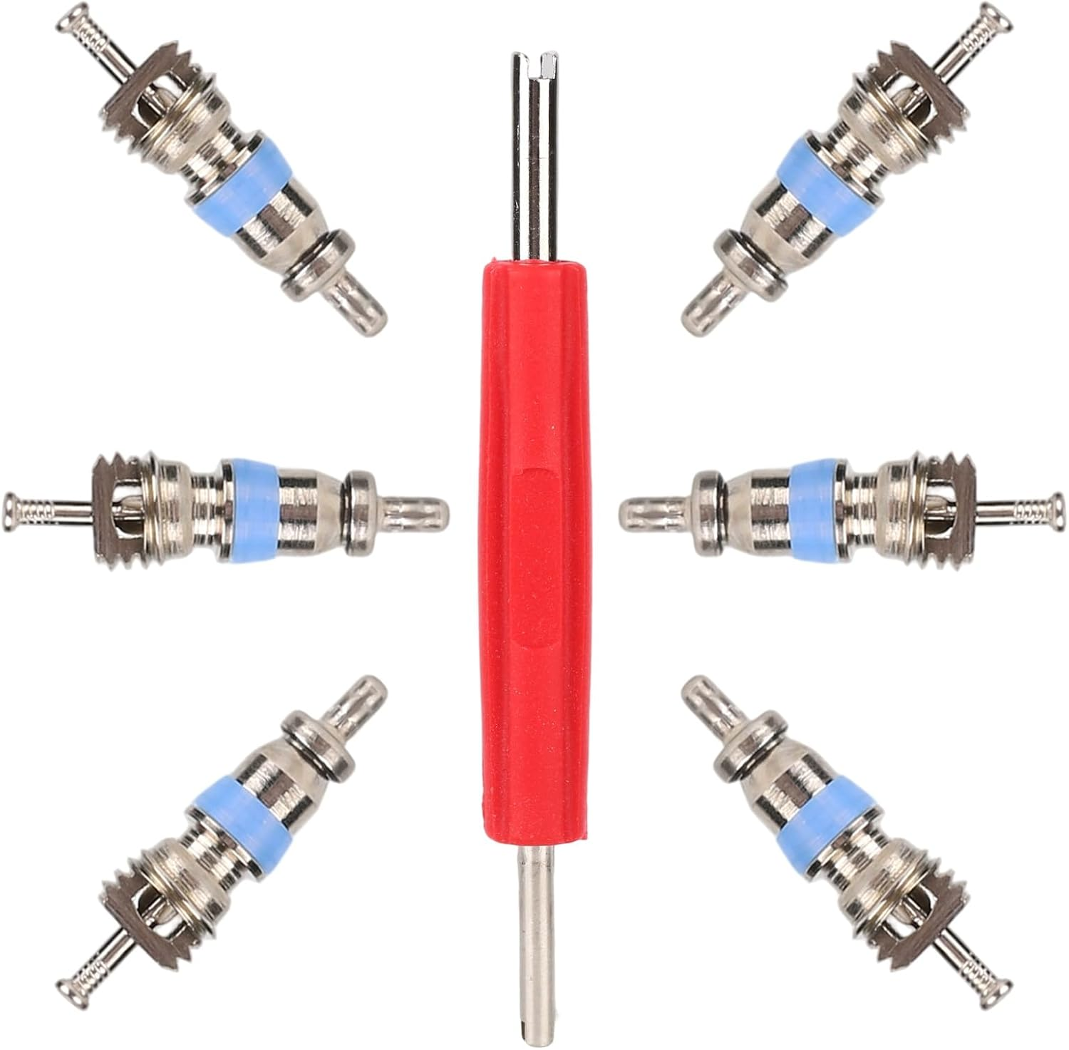 50Pcs HVAC Valve Core, Fits R32 R410A R22 Refrigerant High Pressure with PTFE Seal Includes 2-In-1 Valve Core Wrench Replacement Part for Air Conditioning Refrigeration Systems image number 3