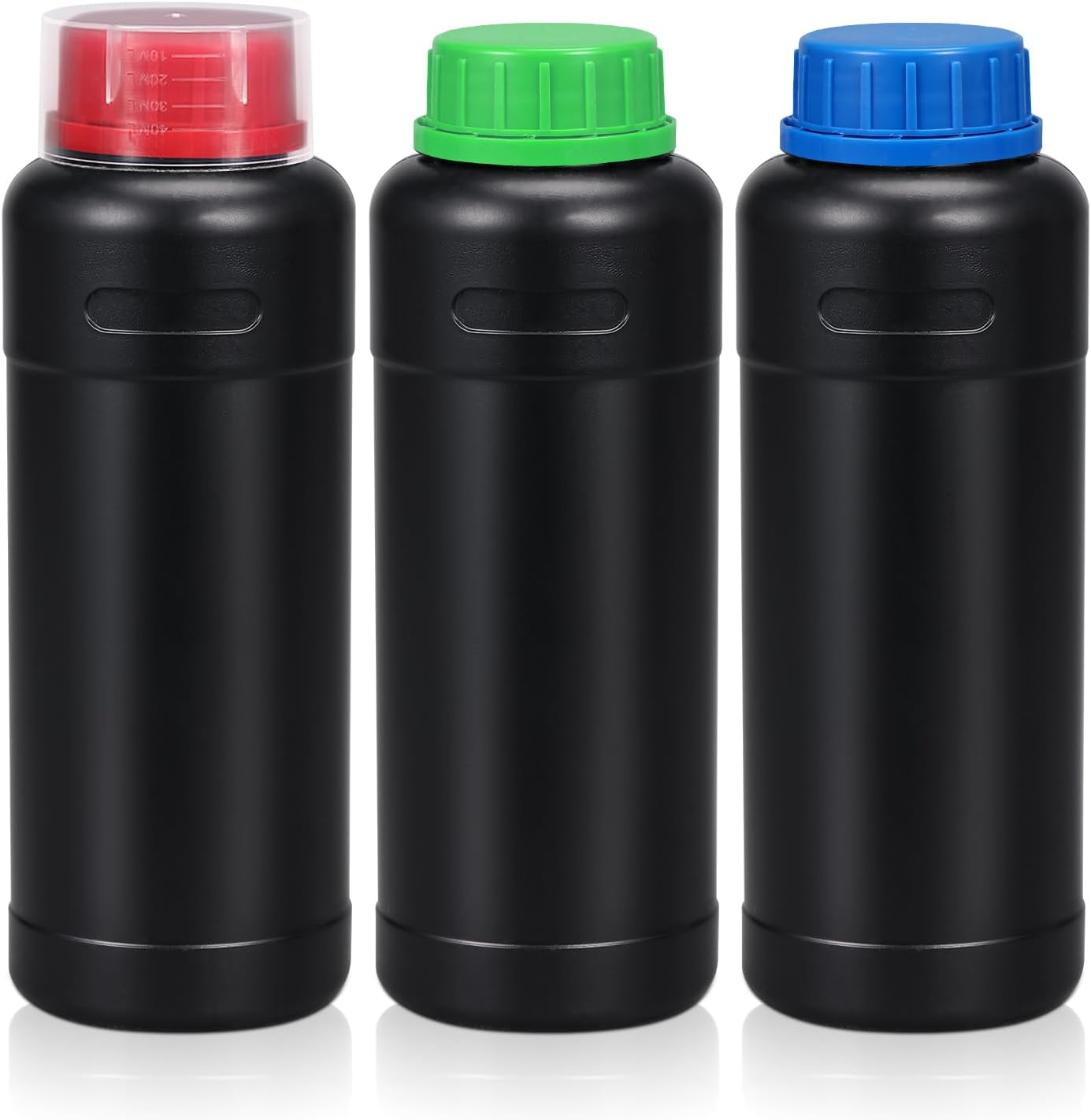 ASEVAT 16.9Oz/500Ml HDPE Darkroom Chemical Storage Bottles Photographic Plastic Containers with Lids Empty Liquid Container for Film Photo Developing Processing Equipment, Laboratories (3Pcs)