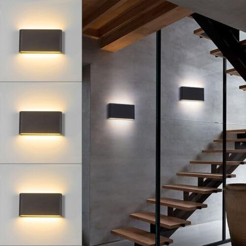 OWEITE LED Wall Light Modern Indoor Outdoor Sconce Lamp Fixtures up down Porch IP65 (Black Warm Light) image number 1