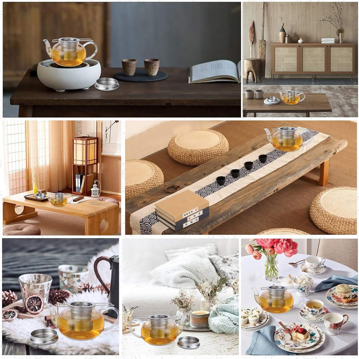 Mtxorvix Tea Filter Strainer Extra Fine Mesh Tea Strainer Stainless Steel Tea Infuser Steeper with Lid and Foldable Handle Loose Tea Leaf Steeper, for Tea Cups, Teapots, Mugs (Style B) image number 2