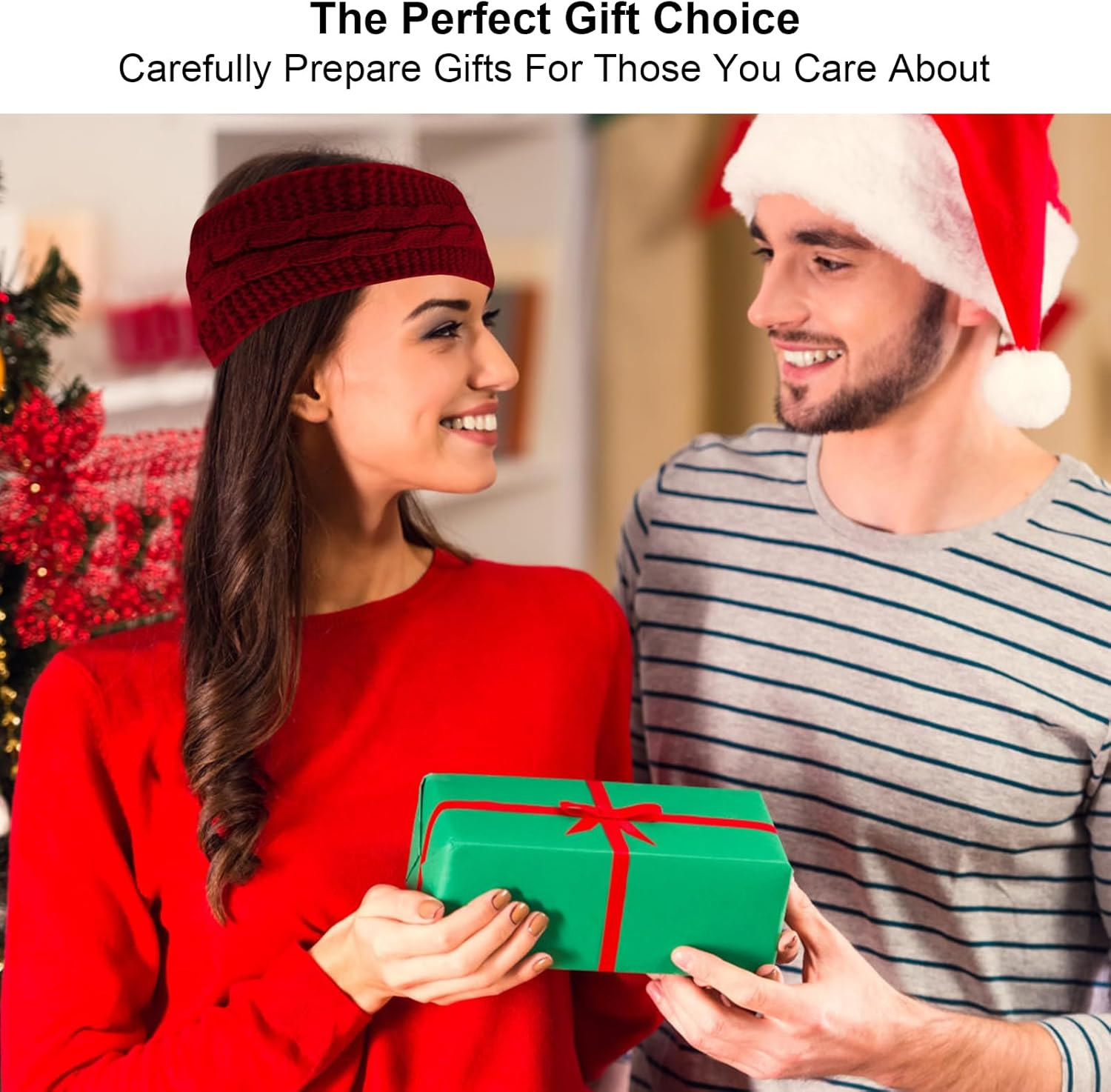 Pack of 4 Women'S Winter Warm Headband Winter Thick Knitted Headbands Lined Winter Headband Women for Running Workout Skiing image number 4