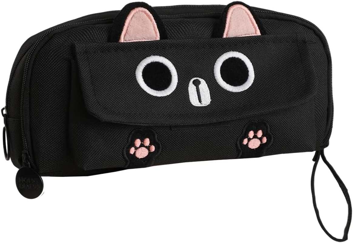 AIMALL Style Pencil Case for Boys & Girls - Multi-Function, Large Capacity, Simple Embroidered Design for Middle & High School Students, 8.26X4.33X3.14 Inches