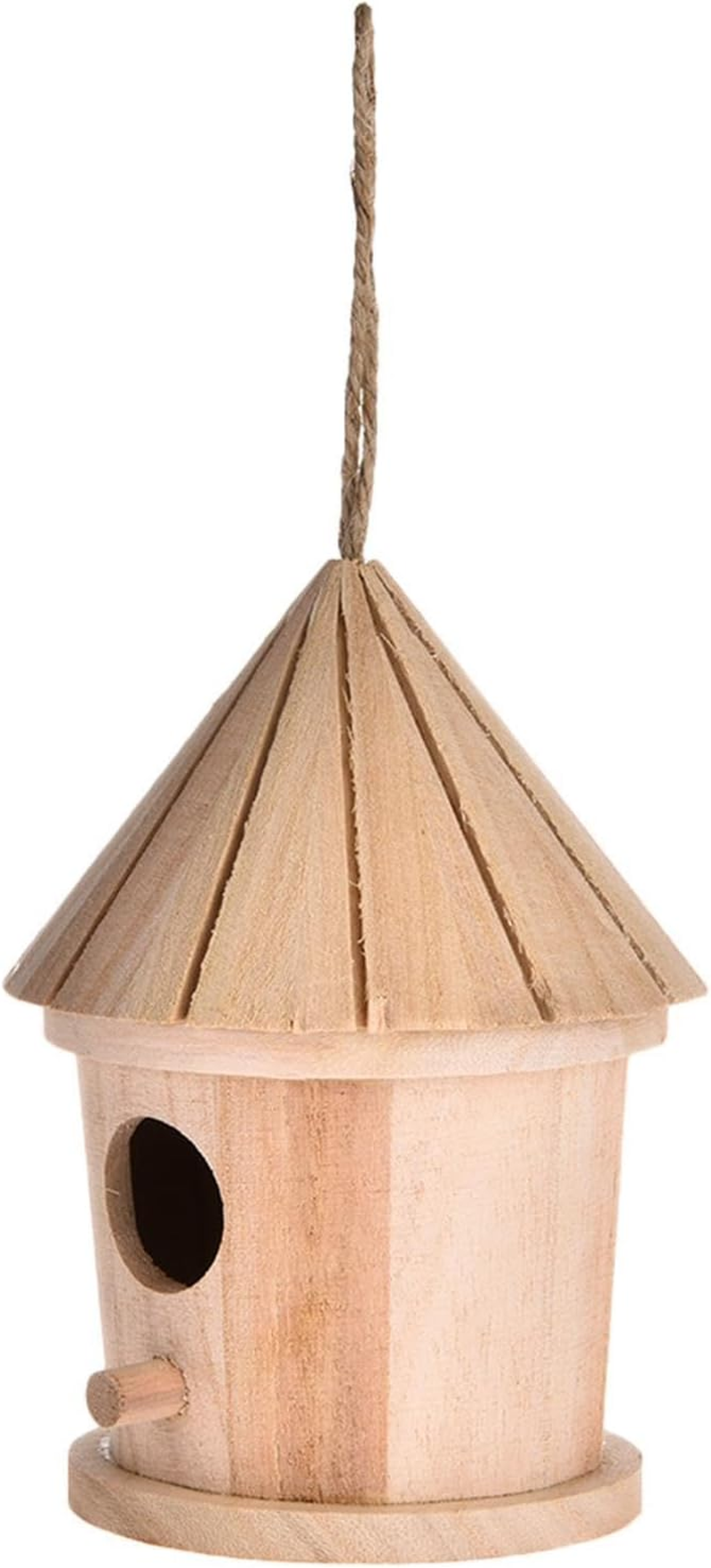 Generic Wood Bird House | Hanging Natural Hummingbird Nest | Bluebird House, Brown, Handcrafted Bird Hut image number 1