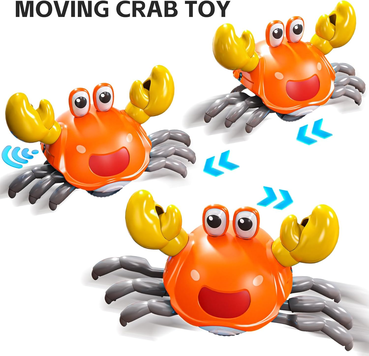 TEMI Crawling Crab Baby Toy for 36 Months - Sensory Walking Musical Toys, Infant Toys 36 Months, Dancing Moving Crab with Obstacle Avoidance, Birthday Kids Gifts 3 Year Old Toddlers image number 5