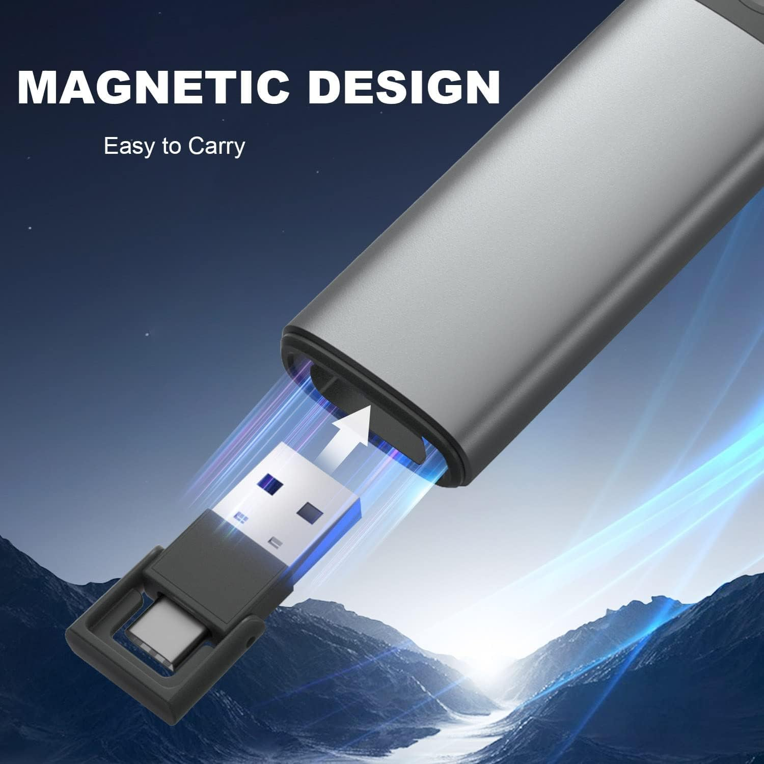 Rechargeable Presentation Clicker for Laptop Powerpoint, USB-A USB-C Presentation Pointer, Wireless Presenter Remote Power Point Clicker for Computer/Mac/Ppt/Google Slide Advancer(Red Light) image number 6