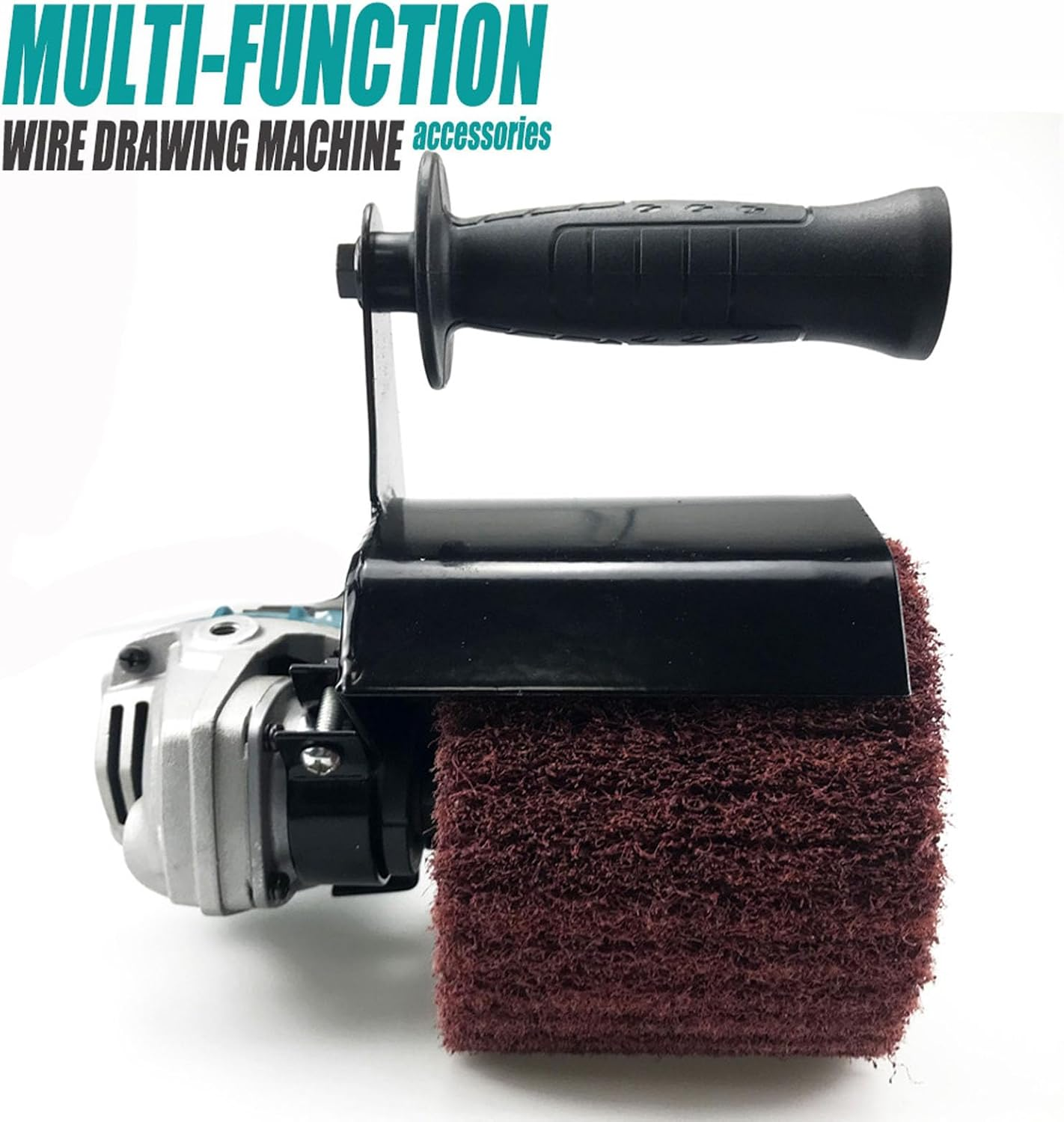 Burnishing Polishing Machine, Lightweight Design, Soft Handle, Sturdy and Durable, Compact and Portable, Wide Application, with 2 Brushing Wheels, for Wood, Metal