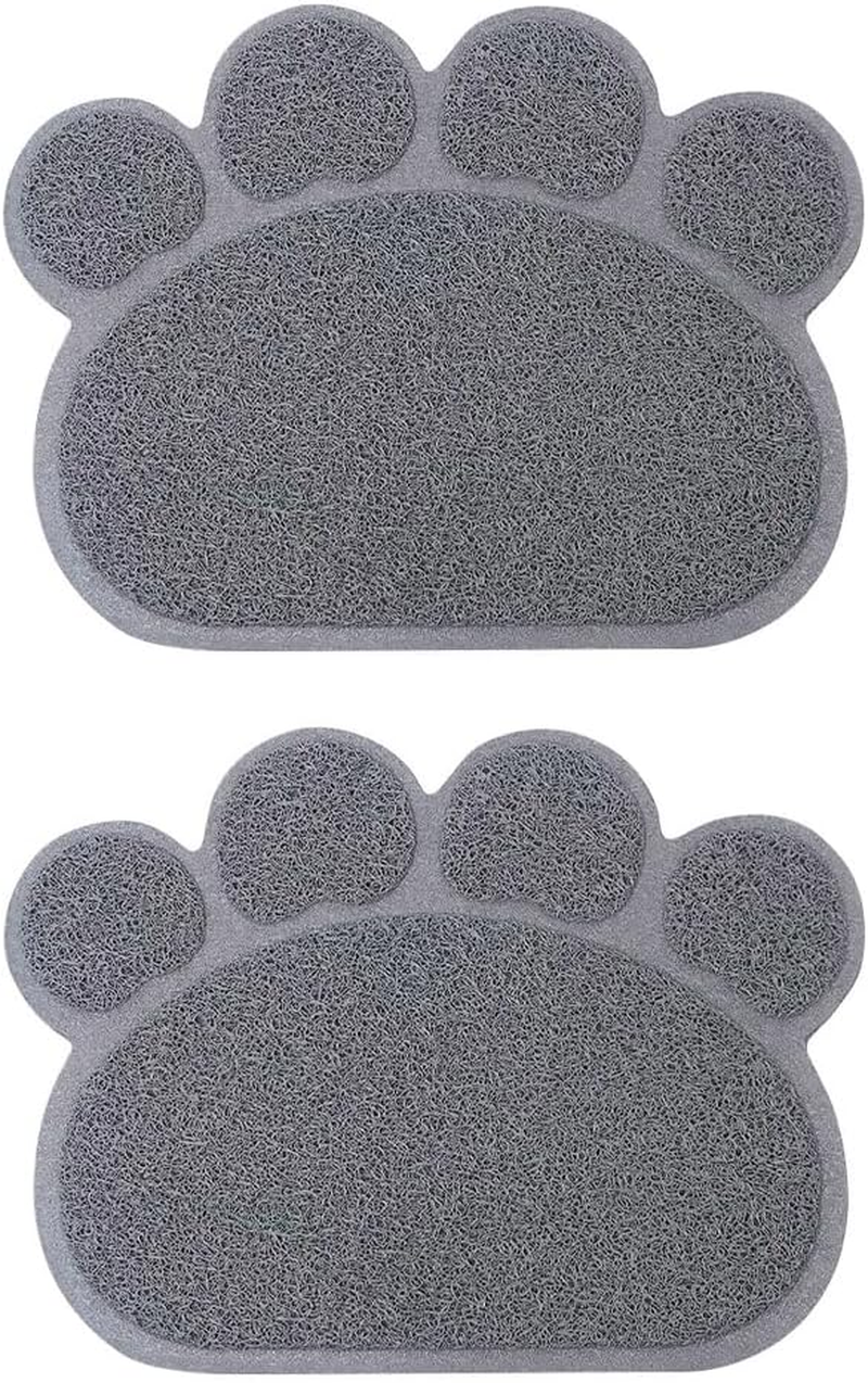 AIMALL 2PCS PVC Cat Litter Mats Paw Print Non-Slip Pet Foot Pads 40X30Cm for Cat Litter Box, Dog Bowl Area, Anti-Splash Soft Mat for Indoor Multi-Purpose Use image number 5