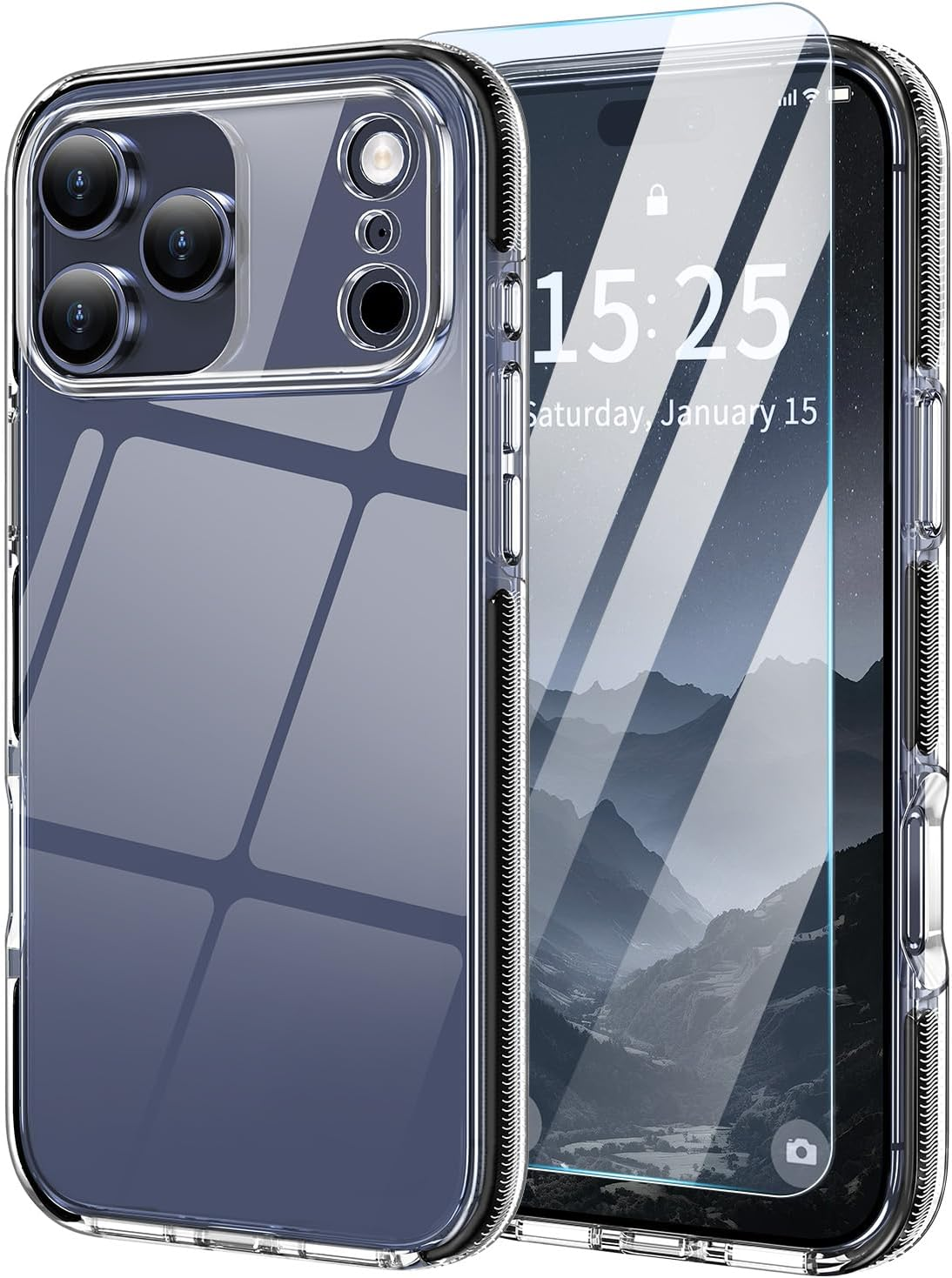 MILPROX Compatible with Iphone 15 Pro Max Case - Compatible with Magsafe - Magnetic Clear Trasparent Design - Non-Yellowing Anti-Slip - Shockproof Bumper Phone Cover - Pink