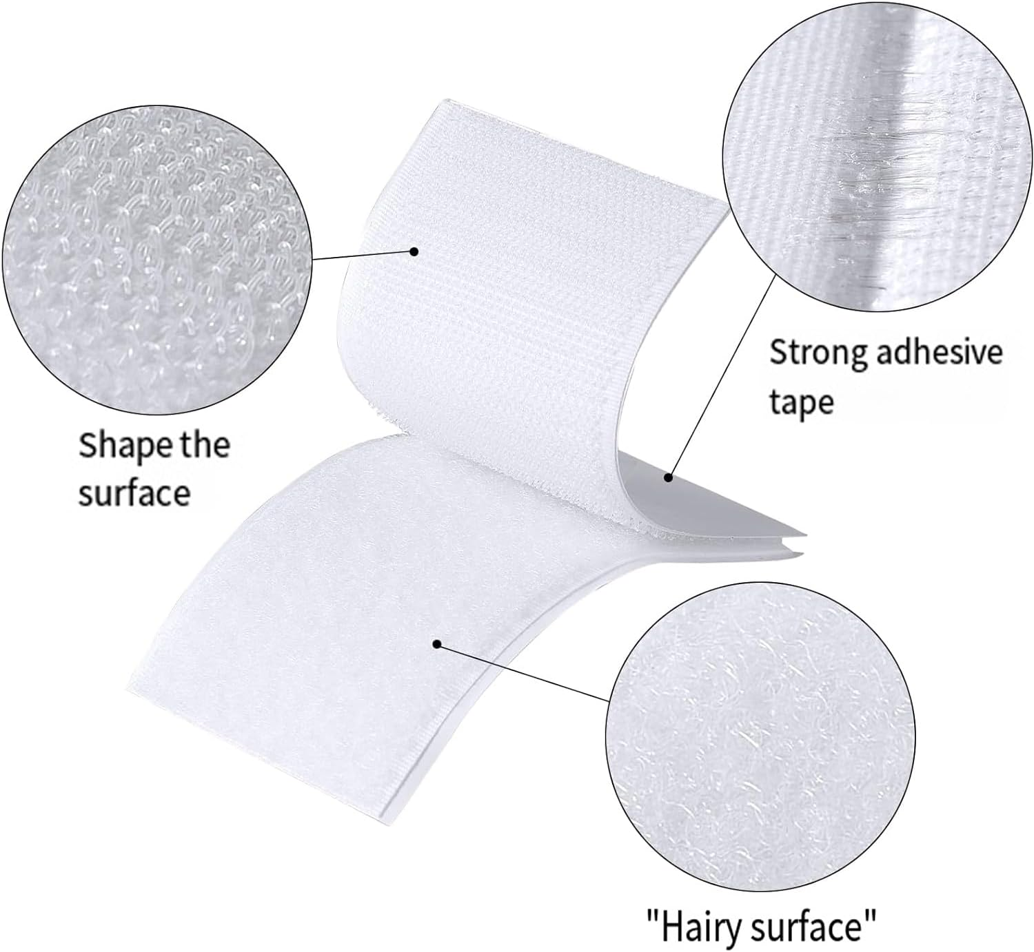 Yharnamite 20 Pairs Industrial Heavy Duty Velcro Tape Dots, Hook and Loop Strips with Adhesive, Double Sided Sticky Strips for Carpets, Sofa Cushions, Hanging Pictures, Office, Home (White, 10*2.5Cm) - Black, 10*2.5Cm image number 2