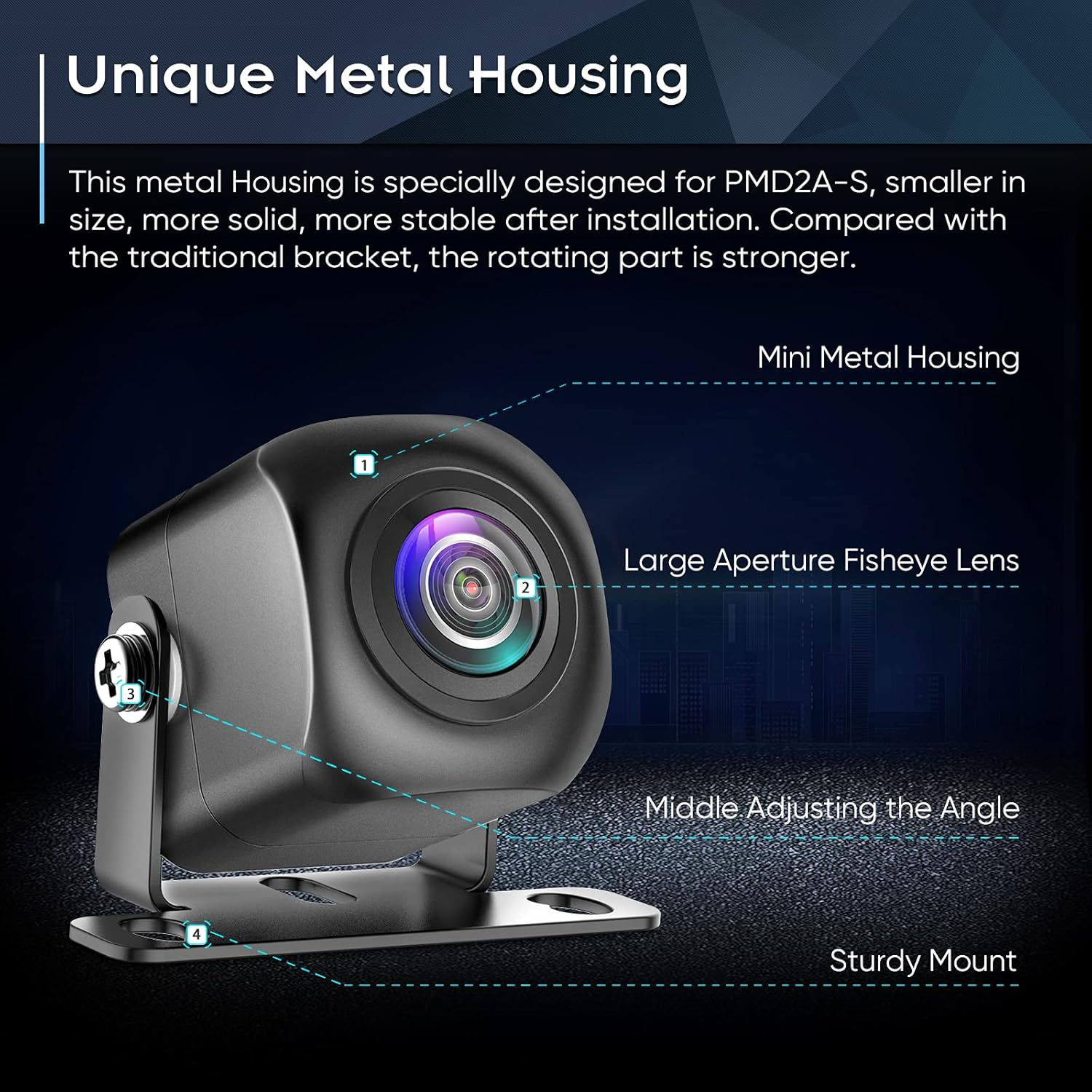 Pixelman Backup Camera,Ahd 1080P Metal 170 Degree Wide Angle Rearview Reversing Camera,Pmd2A-S Clear Night Vision IP69 Waterproof Reverse Rear View Camera for Car Vehicle SUV RV