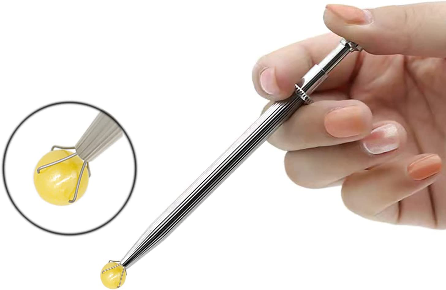 Sprinkle Pen, Pearl Grabber, Sugar Bead Pick-Up Tool, Dragee Holder with 4-Prong, Edible Candy Catcher with 4 Claw for Cake, Cupcake, Ice Cream Baking Decoration, HIFUNBK