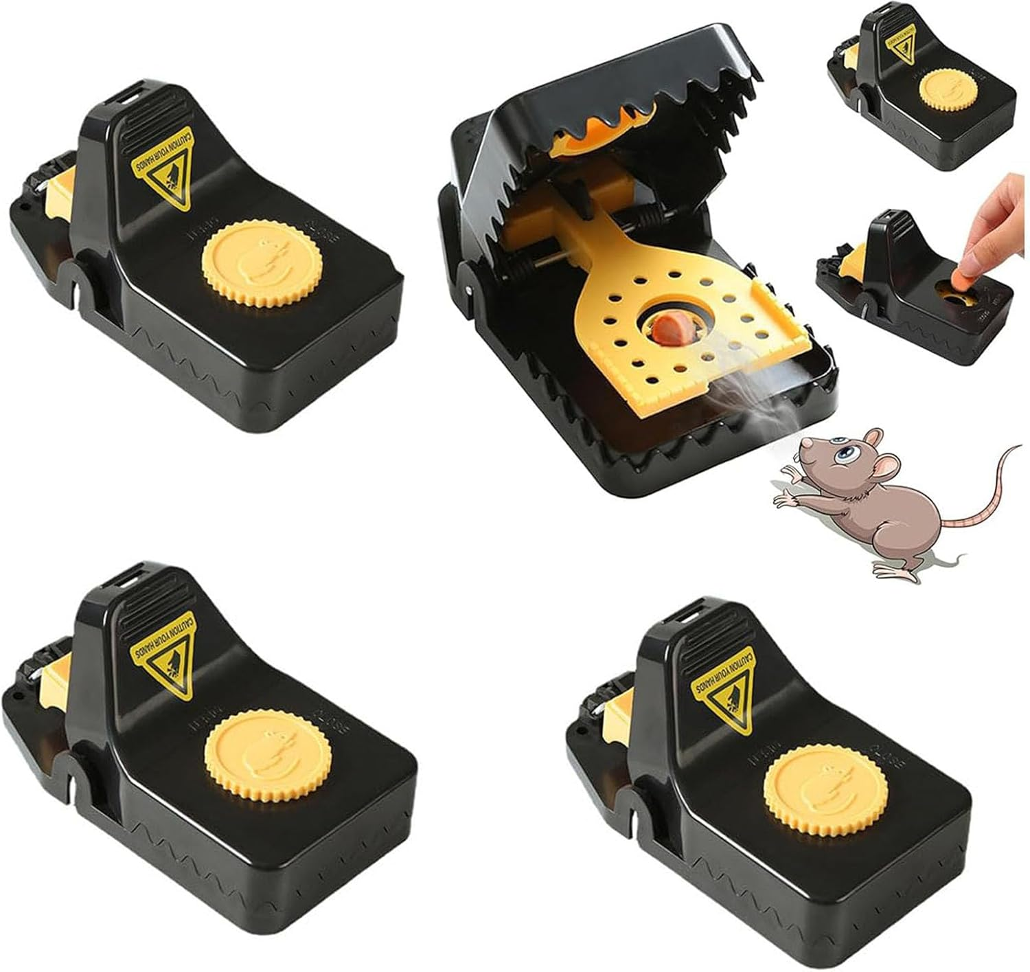 Mouse Traps, Rat Trap Quick Effectively Best Mouse Trap [2025 Update] Reusable Plastic Mousetraps Used Indoor & Outdoor Mice Snap Traps for Basement/Garage/Attic Anywhere 4Set image number 3