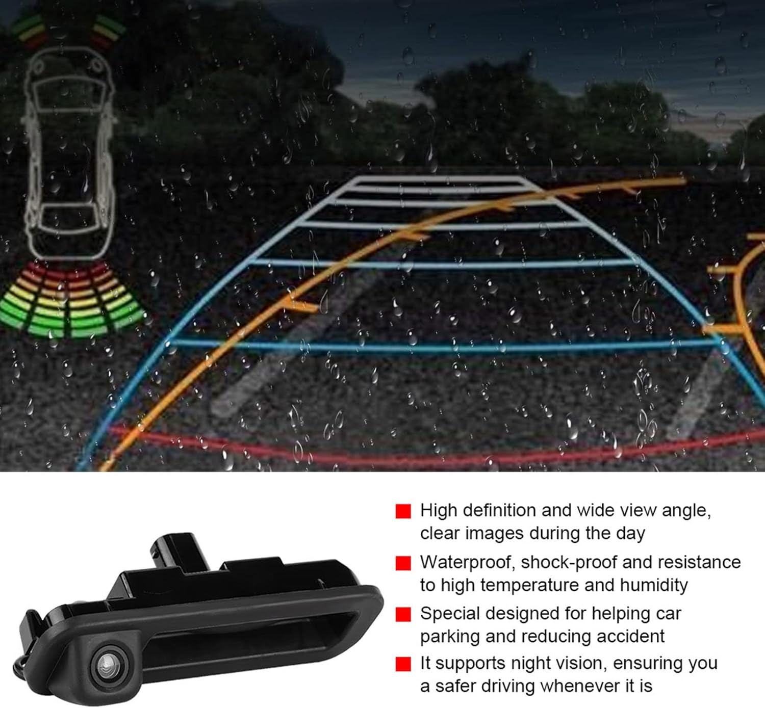 Rear View Camera,Professional Car Rear View Reverse Parking Camera Fit for 2012 2013 2014 image number 3