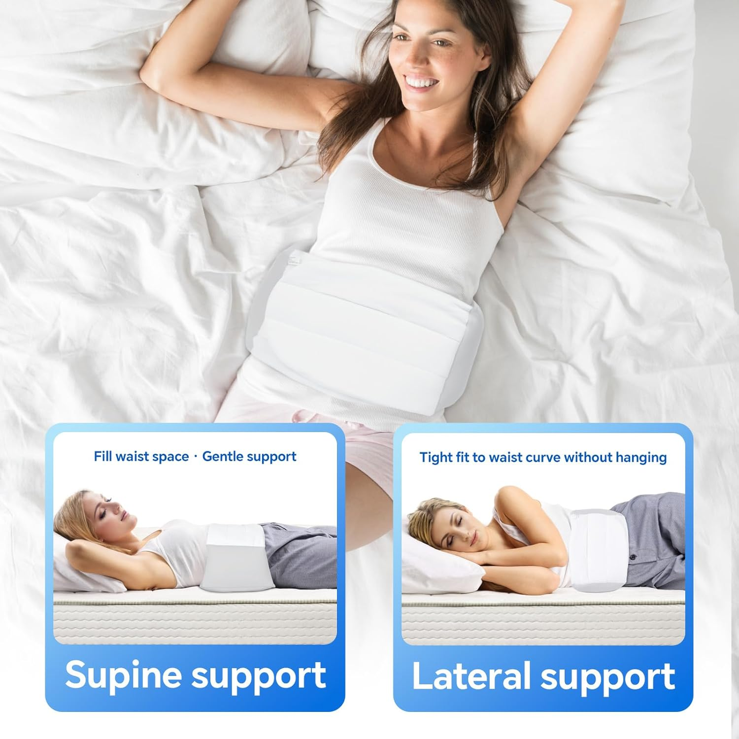 DAWNTREES Adjustable Lumbar Support Pillow,Ice Cotton Lumbar Pillow for Sleeping Back Support Pillow for Lower Back Pain Relief, Back Pillow for Sleeping, Lumbar Support Pillow for Bed image number 5