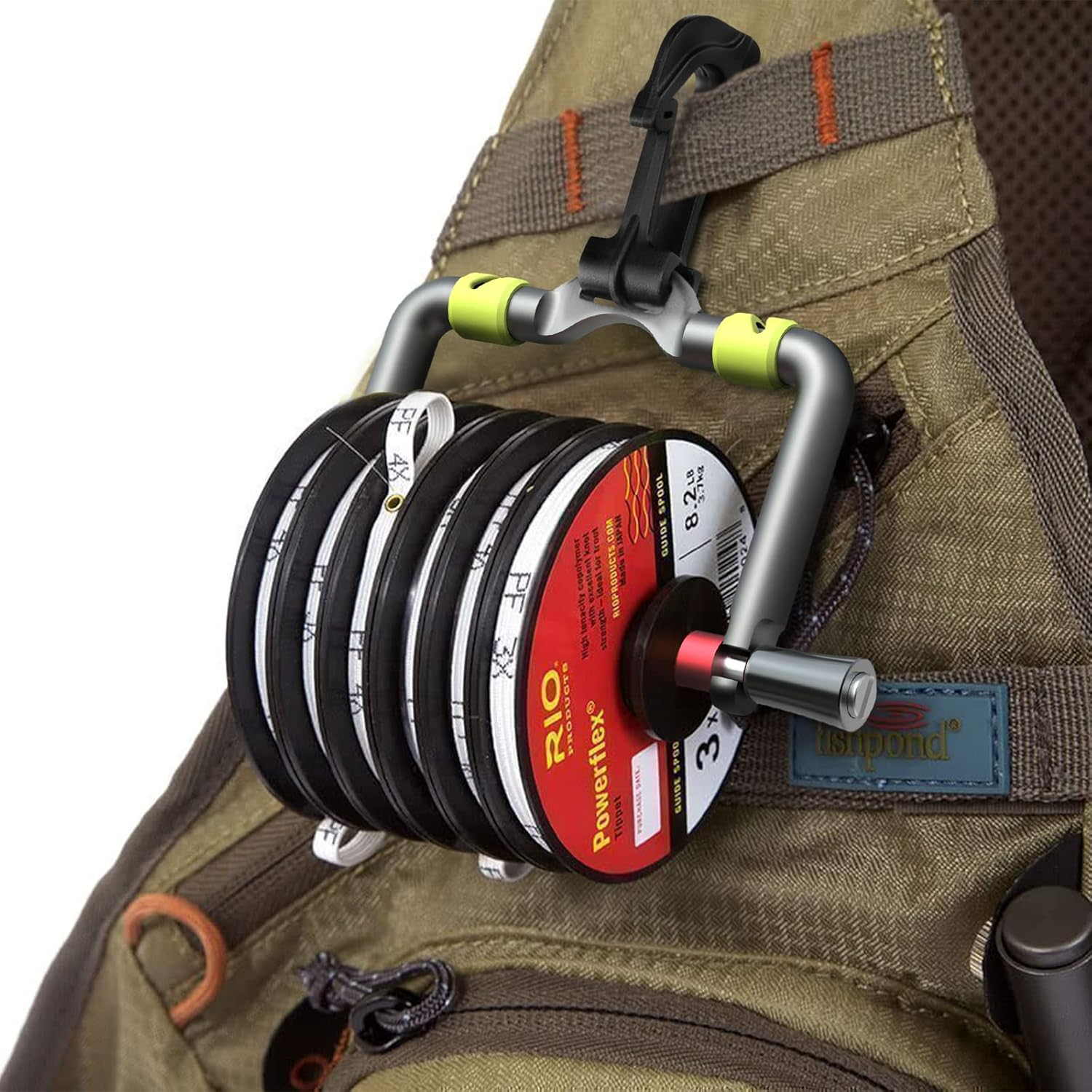 KOMCLUB Fishing Tippet Holder Line Cutter Tippet Spool Aluminium Tippet Storage Fishing Accessories Fishing Tackle Fishing Thread Monofilament Fishing Line - Red image number 5