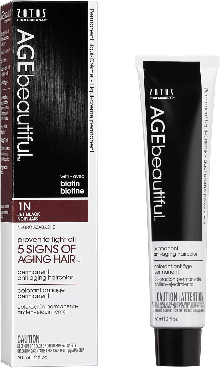 (1N Jet Black) - Agebeautiful Anti-Ageing Permanent Liqui-Creme Haircolor image number 3