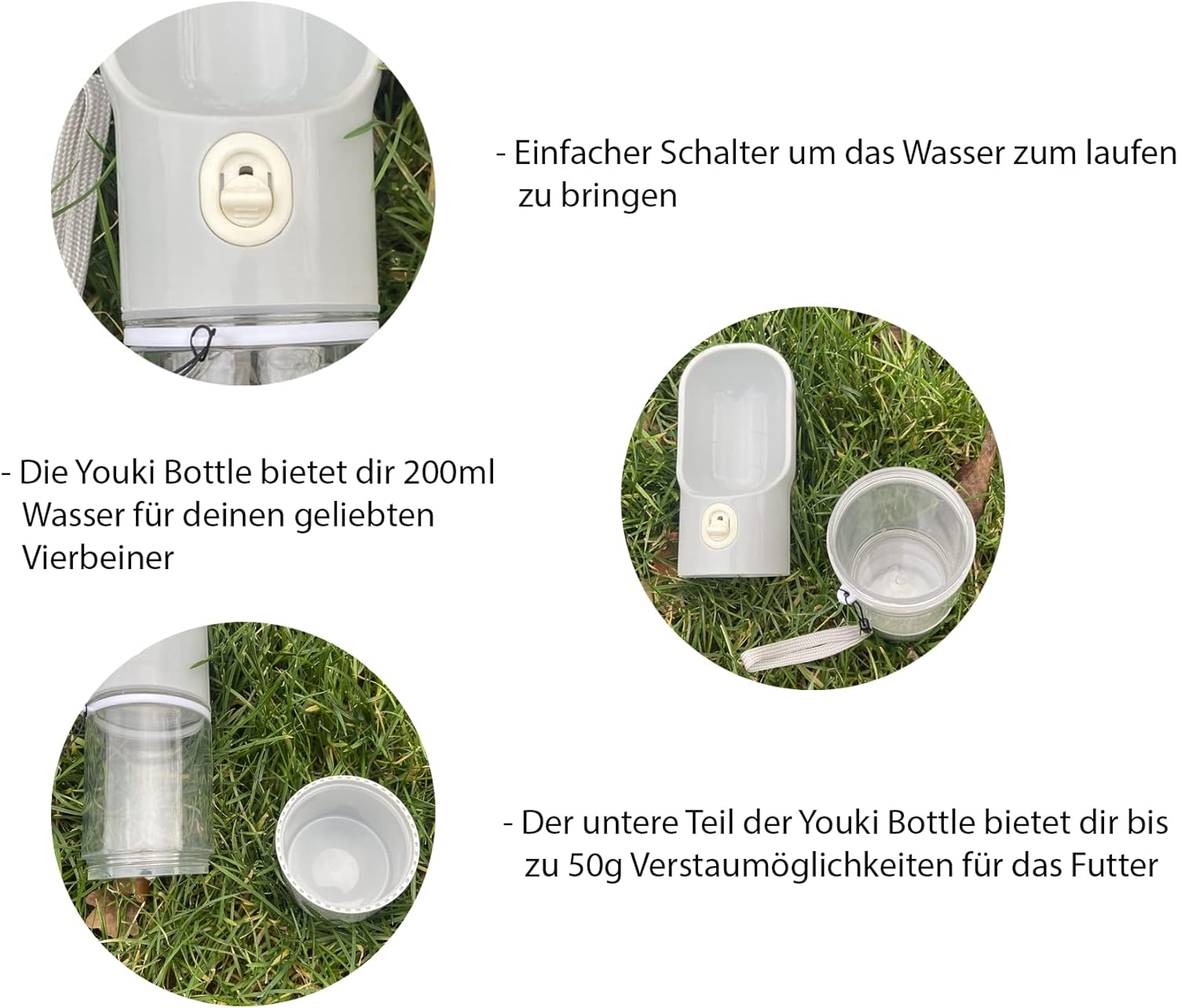 Bello Bottle Dog Water Bottle 2-In-1 Water Bottle with Leak-Proof Water and Pet Food Dispenser (Green) image number 2