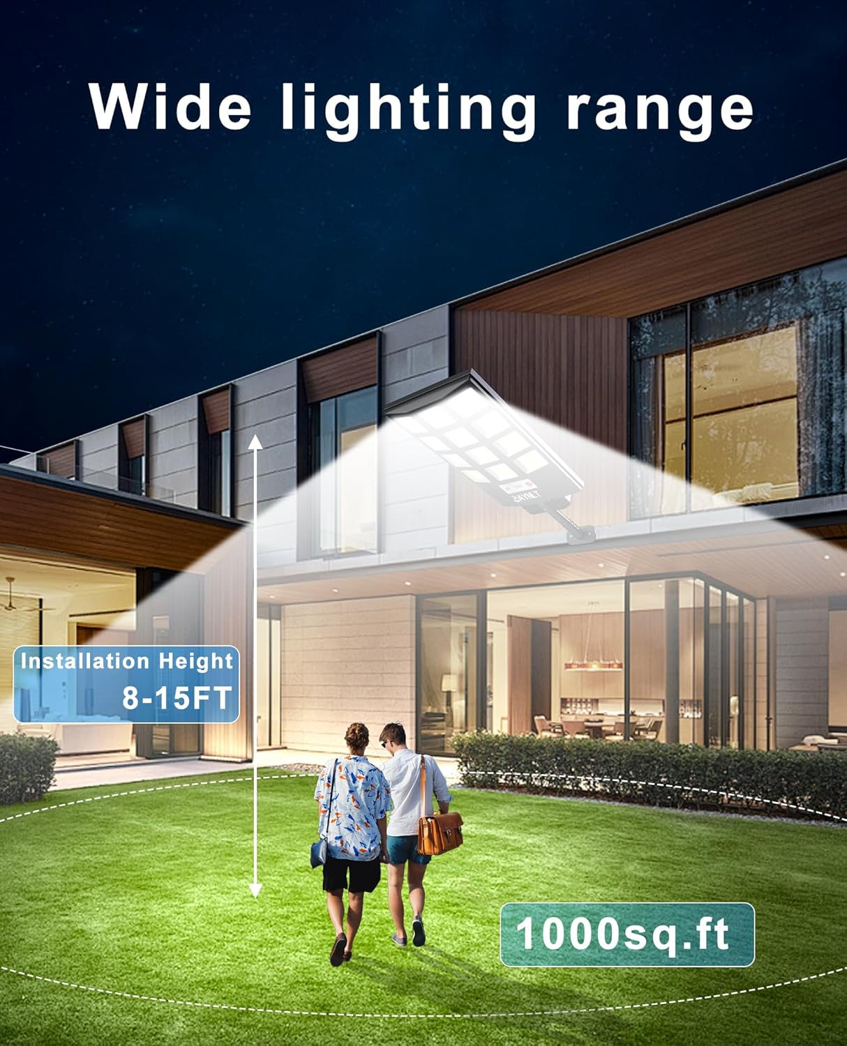 JAYNLT Solar Lights for Outside, 5 Lighting Modes Solar Flood Security Light with Motion Sensor & Dusk to Dawn&Remote, 6500K Street Lamps for Yard Garden,Shop - 4PACK