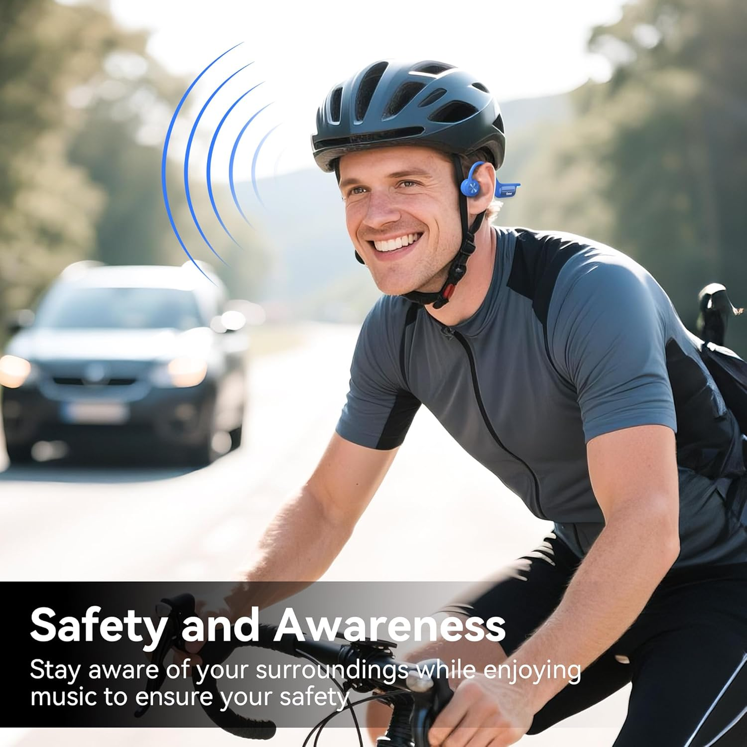 Bone Conduction Headphones-Ip68 Swimming Headphones,Bone Conduction Earbuds with MP3 Mode 32GB Memory up to 8 Hours Playtime Bluetooth 5.3 Running Headphones Secure Fit for Underwater (Light Blue) image number 4