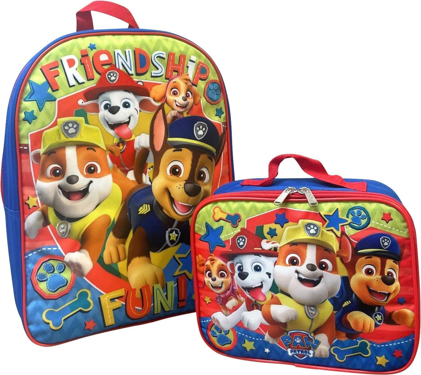 Ruz Kids Licensed School Backpack with Lunch Box Set. Two Piece 15&rdquo; Book Bag and Lunch Box Bundle, Paw Patrol Blue-Red, Large, Paw Patrol image number 4